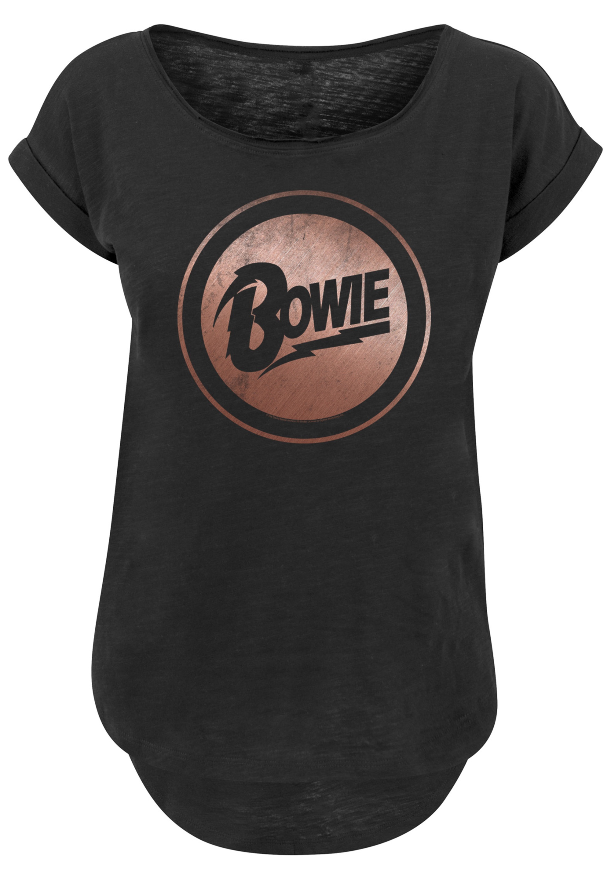F4NT4STIC T-Shirt »David Bowie Rose Gold Circle«, Print