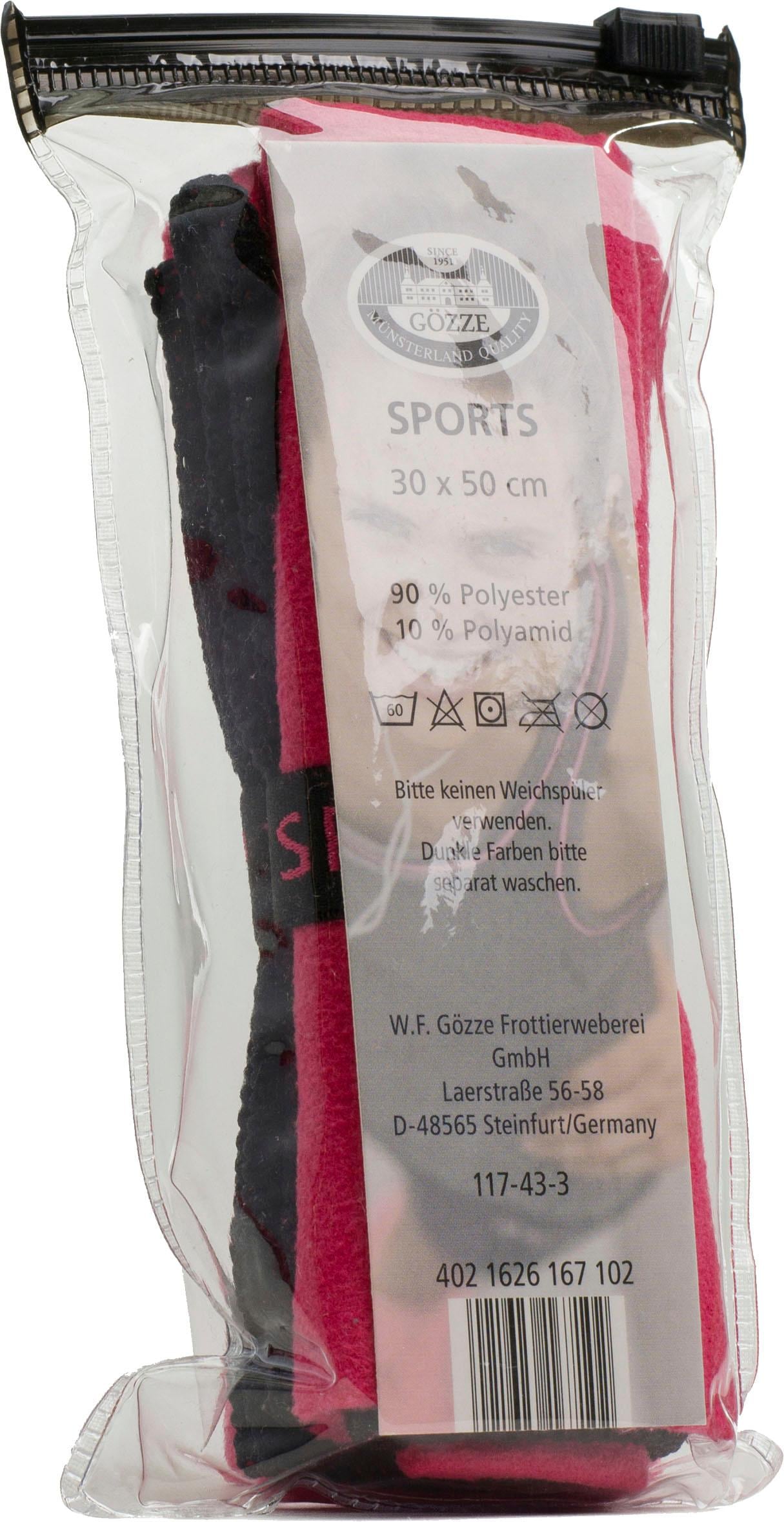 Gözze Sporthandtuch »Sports by Gözze«, (3 St., 3er Set Sporthandtücher 30 x 50 cm), im Set, schnell trocknend, Mikrofaser, für Sport, Reisen & Camping