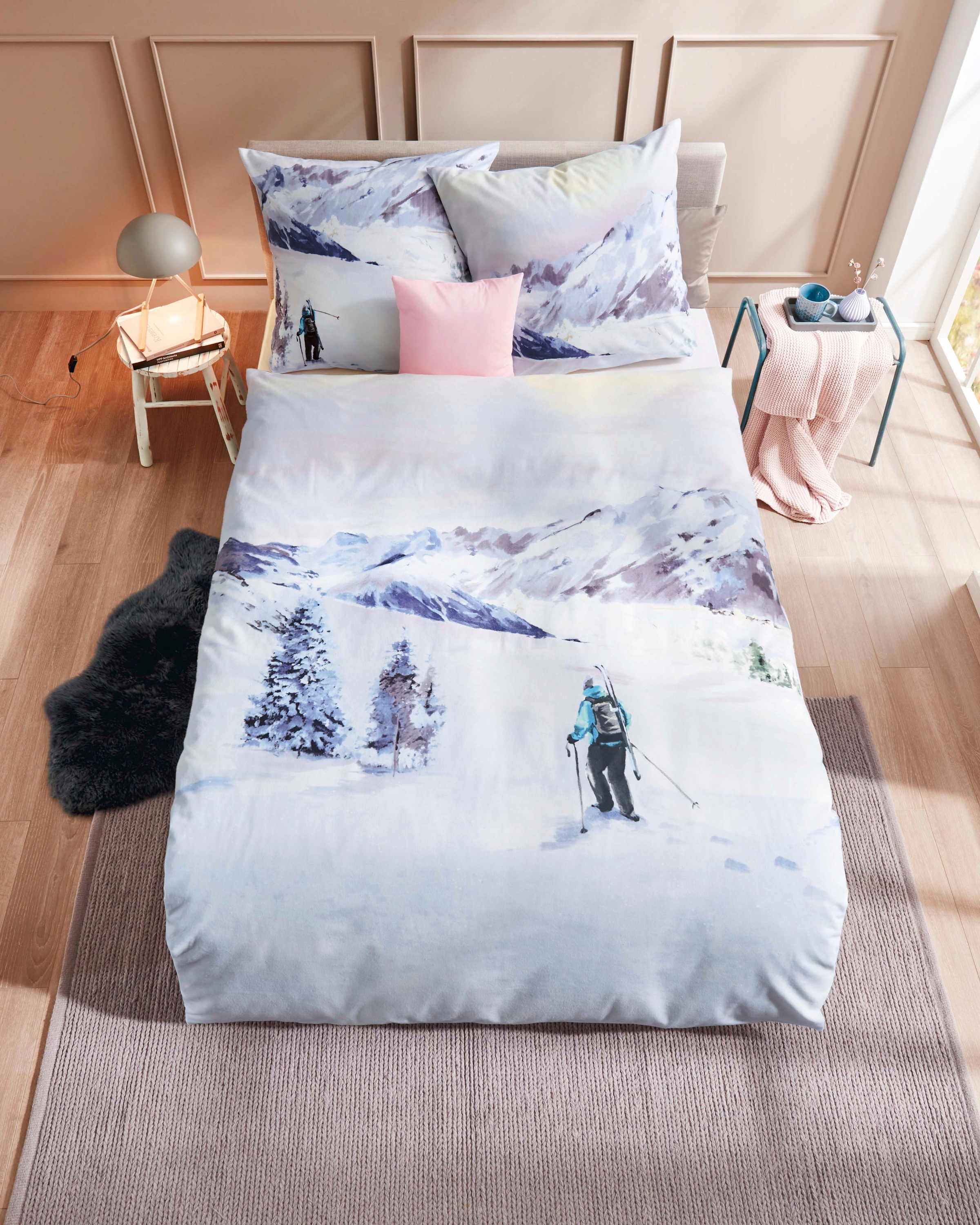 Thumbnail - Kaeppel Bettwäsche "Winter Wanderer" 2 Stk. Mit Skifahrer