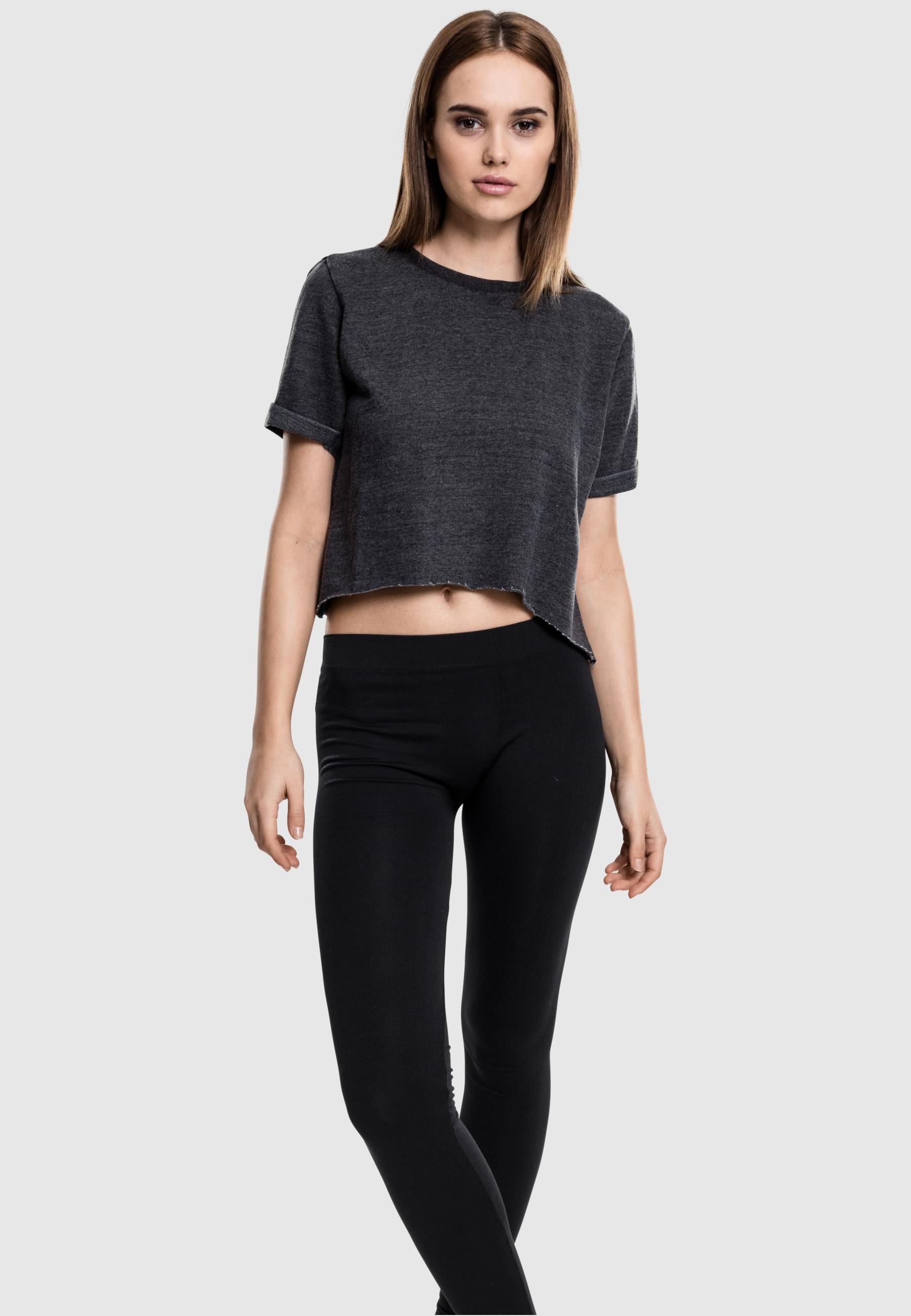 URBAN CLASSICS T-Shirt »Urban Classics Damen Ladies Cropped Burnout Short Sleeve Crew«, (1 tlg.)