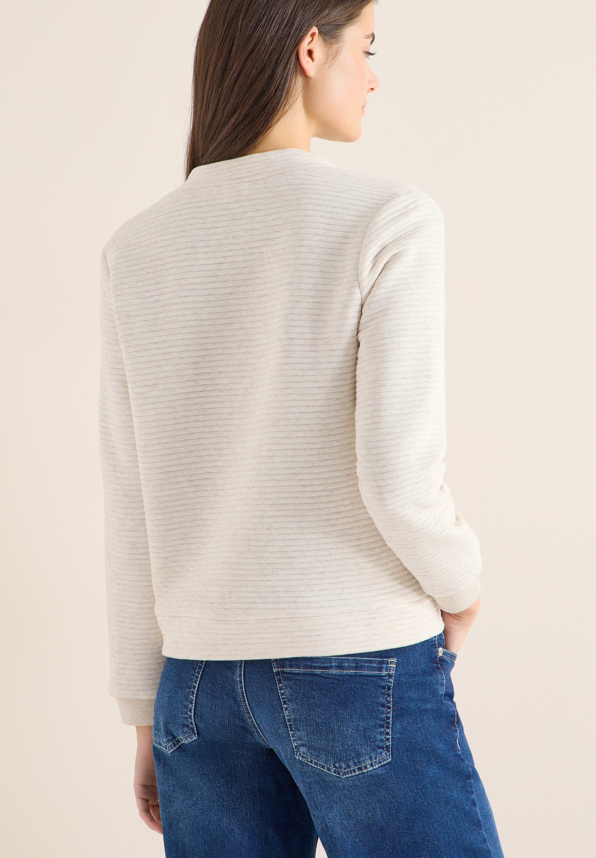 Cecil Sweatjacke mit feinem Strukturmuster und Reißverschluss günstig online kaufen