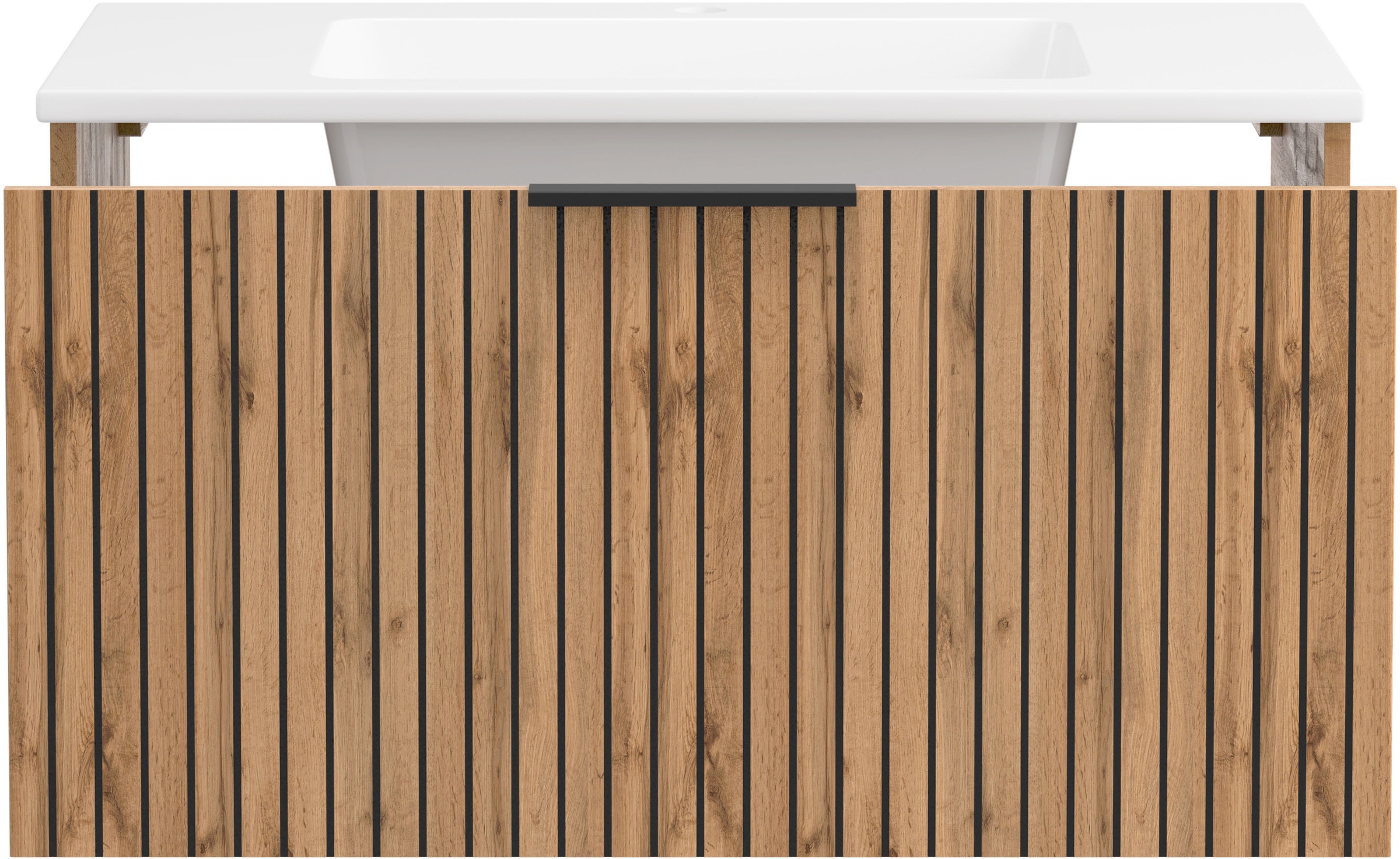 welltime Badmöbel-Set »Welltime, Carlton Waschtisch-Set, 80 oder 120 cm, gestreift« 2 Stk. tlg.