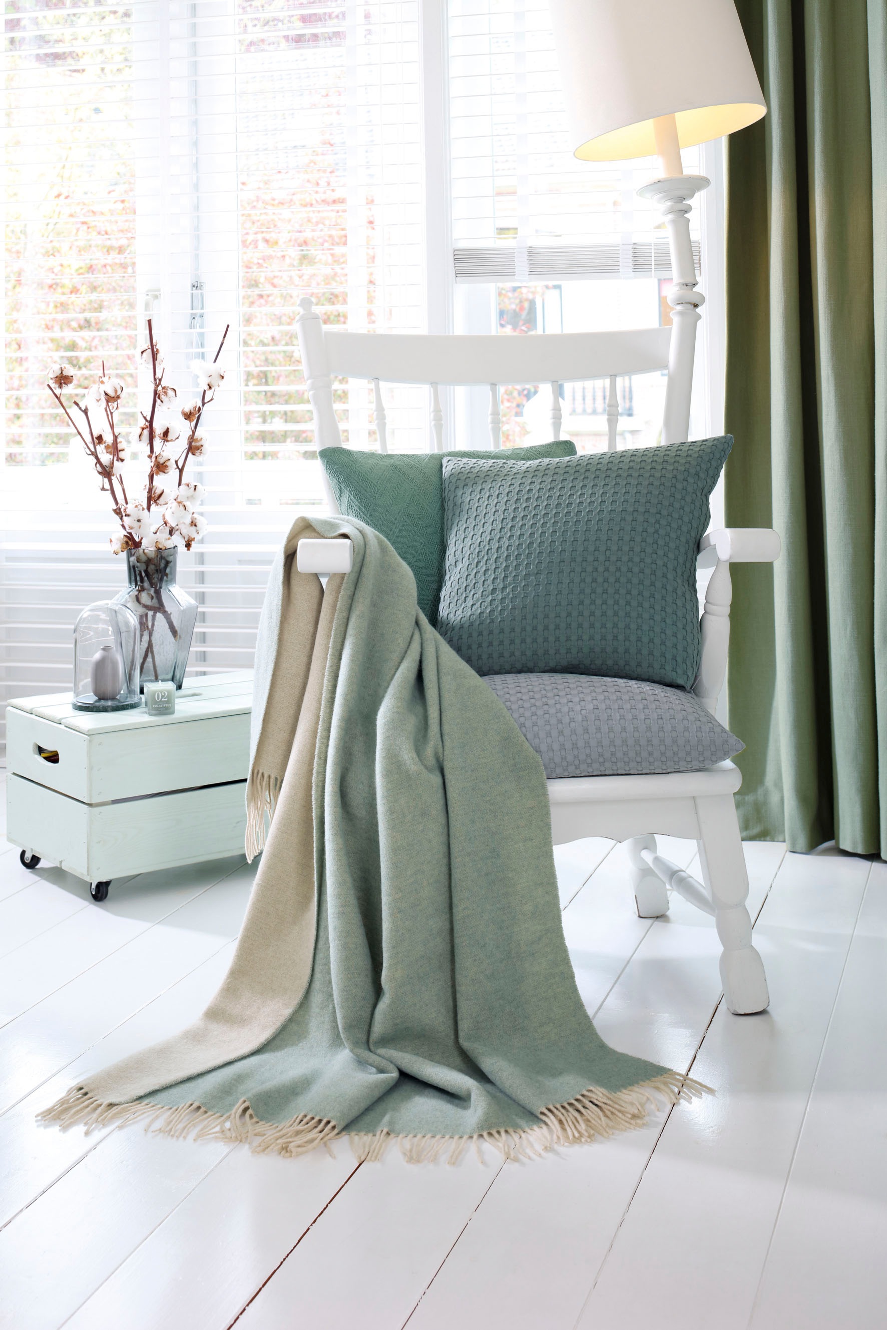 Biederlack Plaid "teal-green" im Doubleface-Look günstig online kaufen