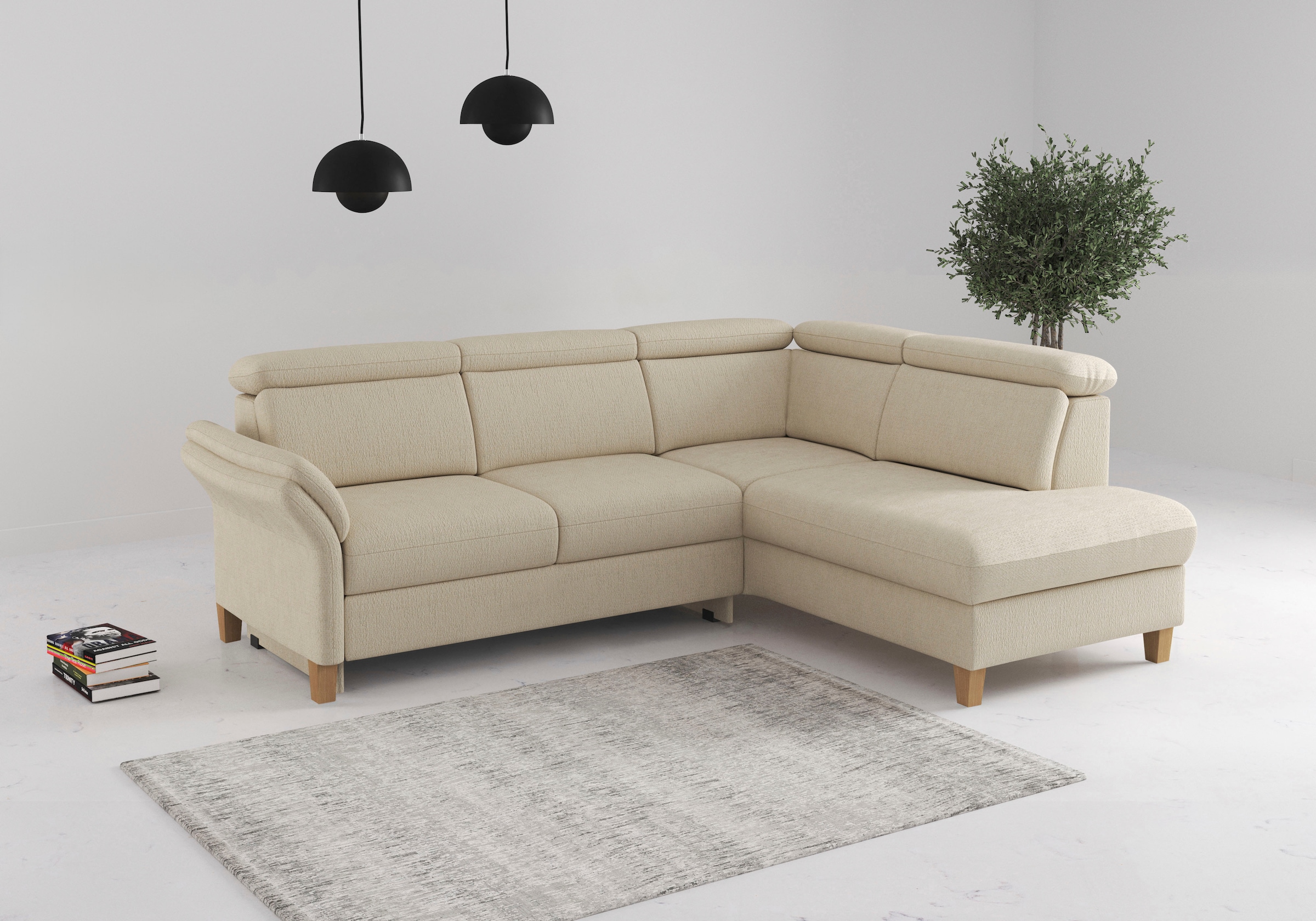 OTTO home Ecksofa "Glendale, L-Form" inkl. Kopfteilverstellung, wahlweise mit Vorziehsitz und Bettkasten