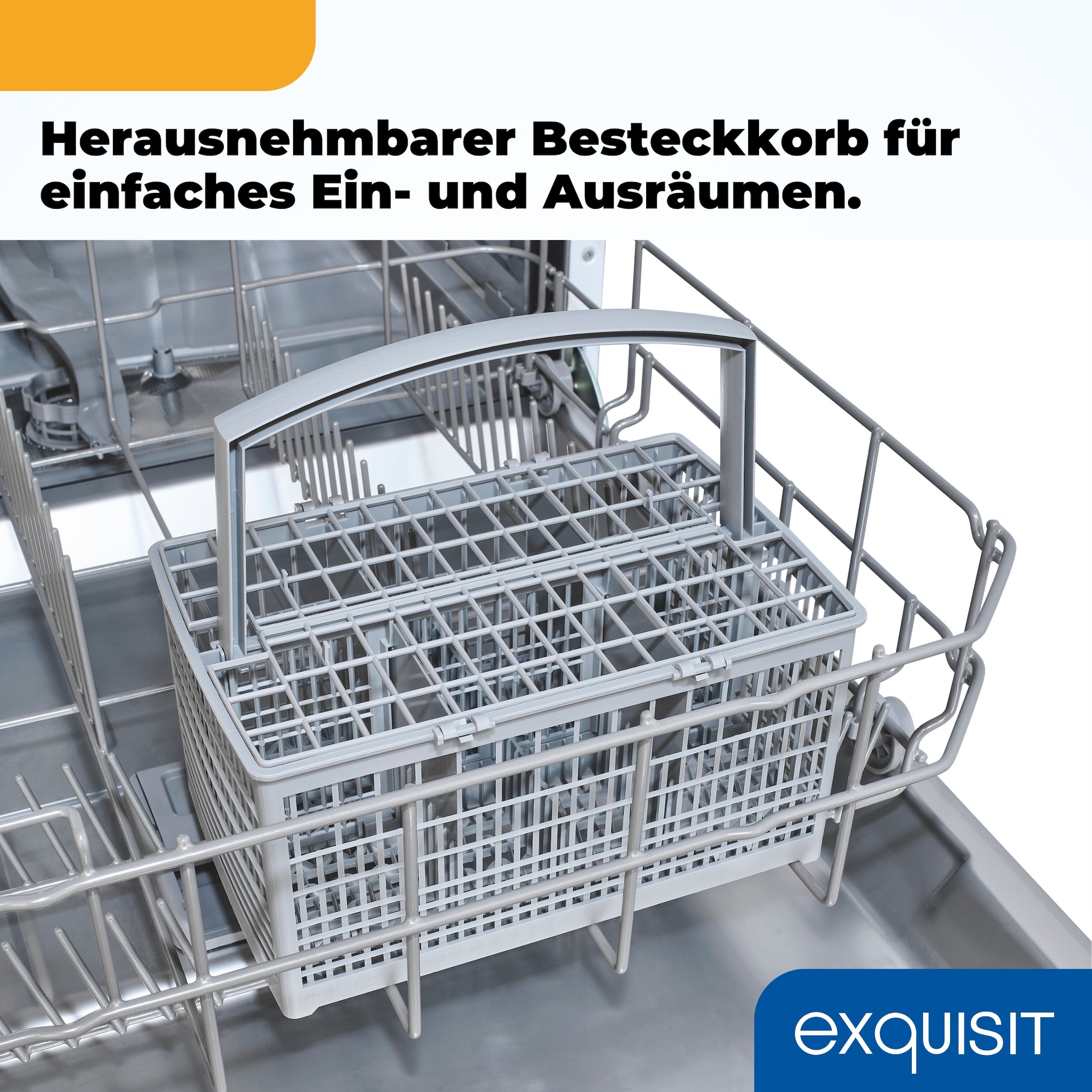 exquisit Standgeschirrspüler »GSP6312-030C weiss« 9,8 l 12 tlg. Maßgedecke 12 Maßgedecke -  LED, Besteckkorb, Auto Door Open, AquaStop