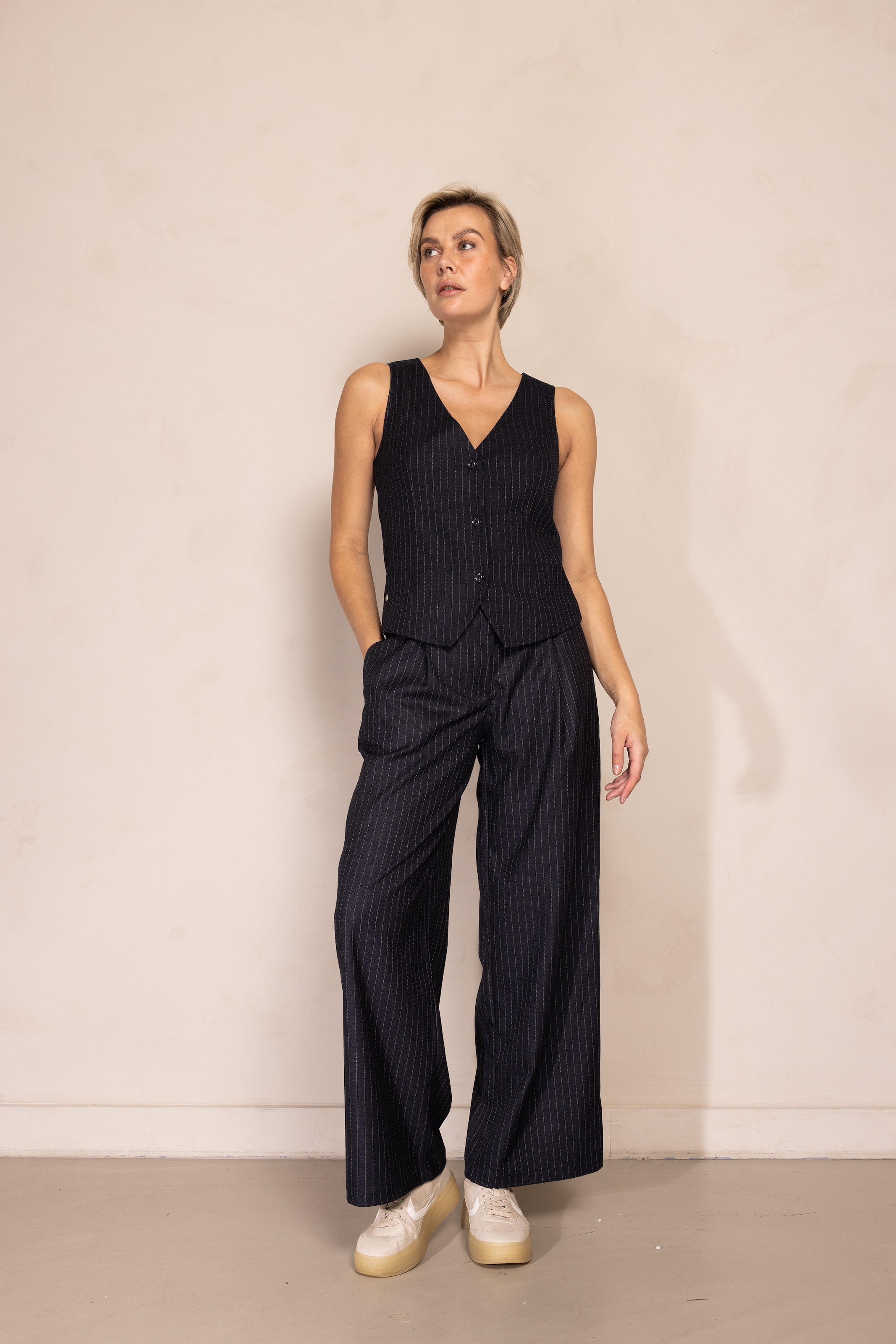 Zhrill Anzugweste »ZHDIOSA« im Nadelstreifen-Design und mit 3-Knopf-Verschluss