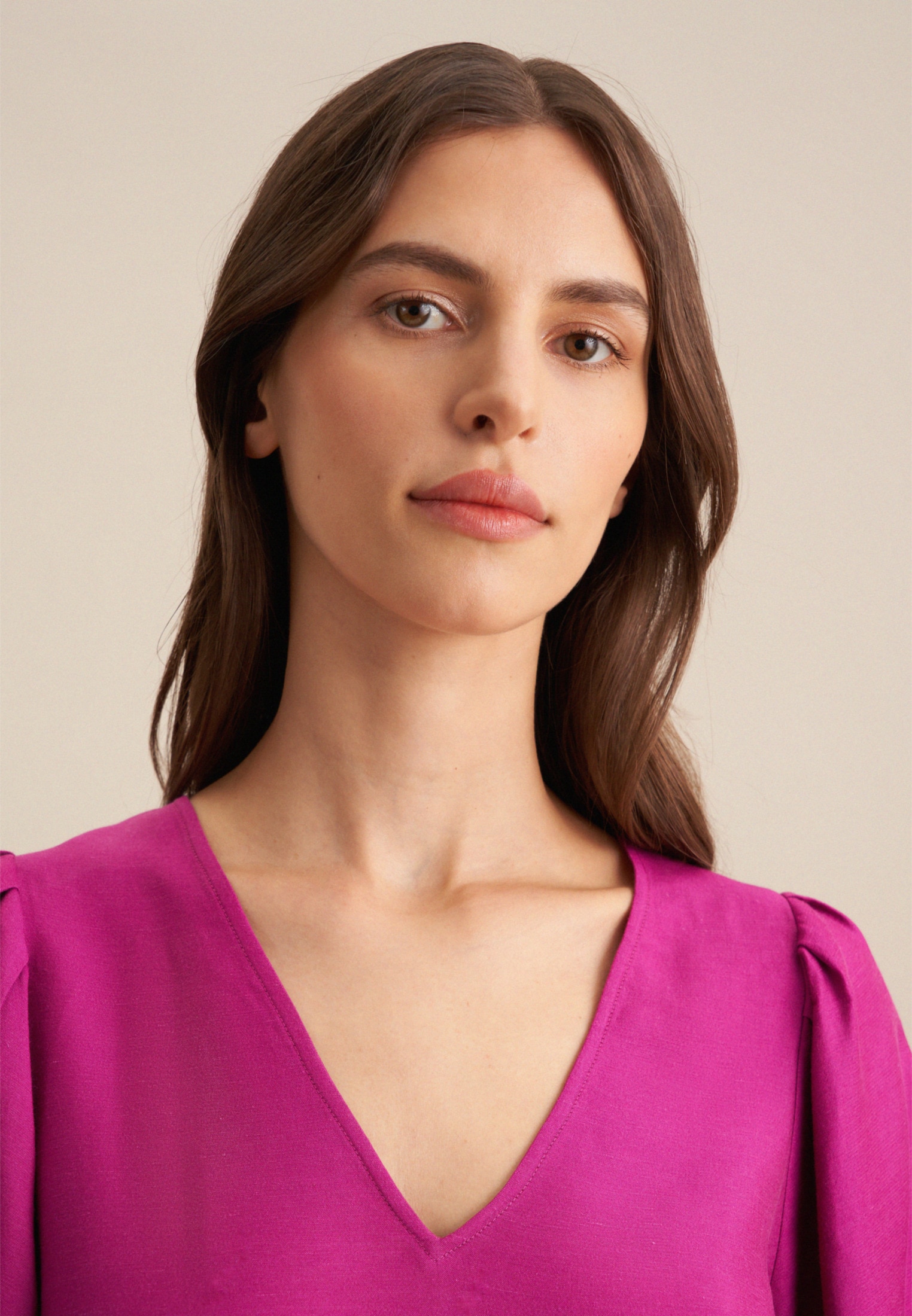 seidensticker Sommerkleid »Schwarze Rose«, Langarm V-Neck Uni