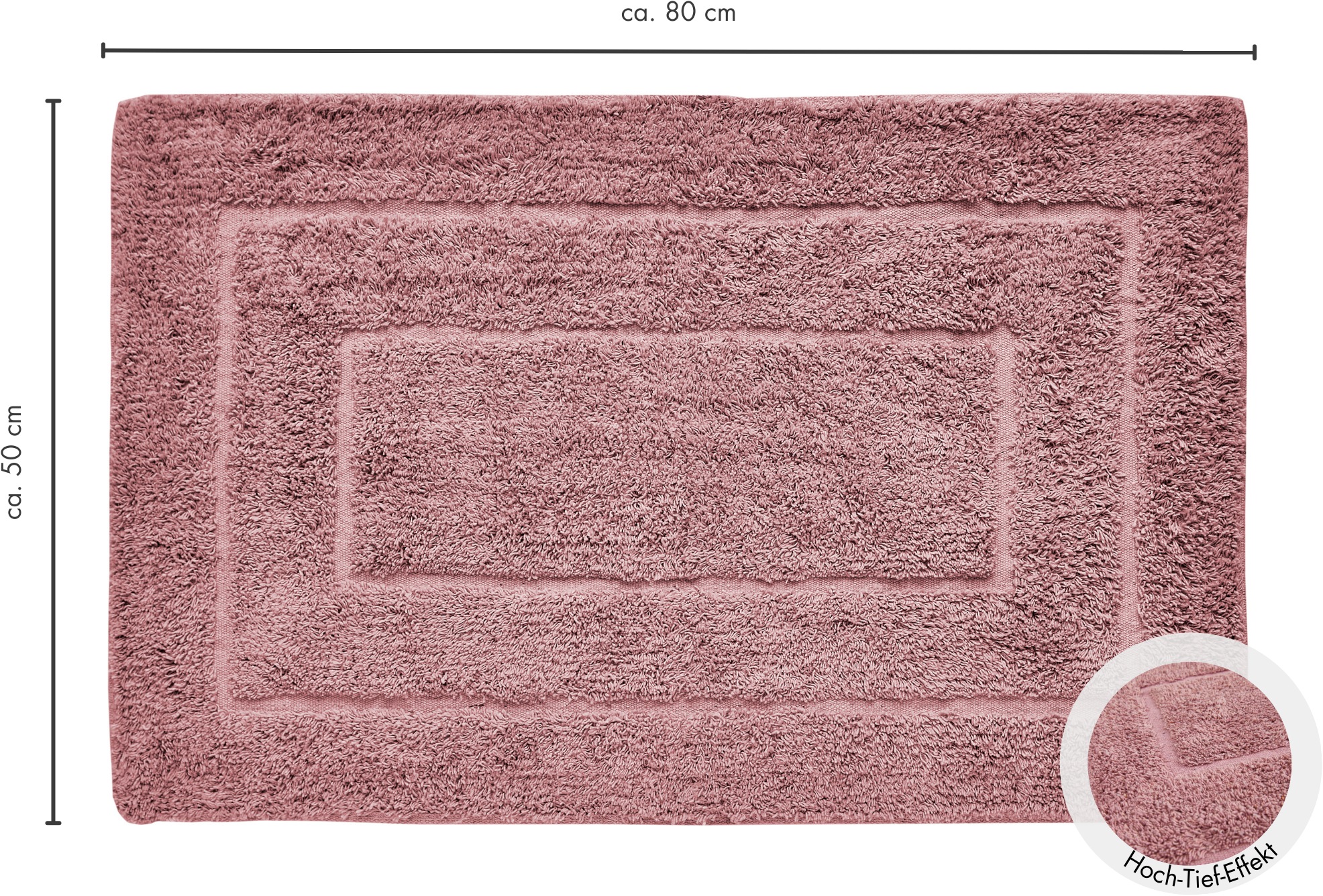 Andiamo Badematte »Havanna, 50x80 cm«, fußbodenheizungsgeeignet-schnell trocknend, Badteppich, Uni Farben, Hoch-Tief Effekt, verschiedene Designs