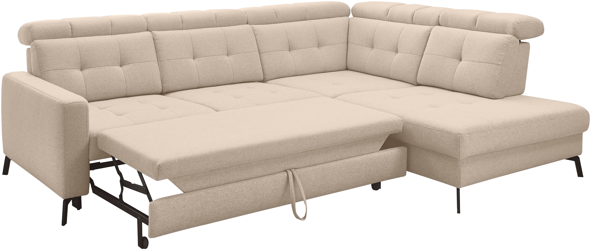 Musterring Ecksofa »MR 4615«, mit Kopf- und Rückenverstellung, Metallfuß schwarz, Maße 272 x 214 cm