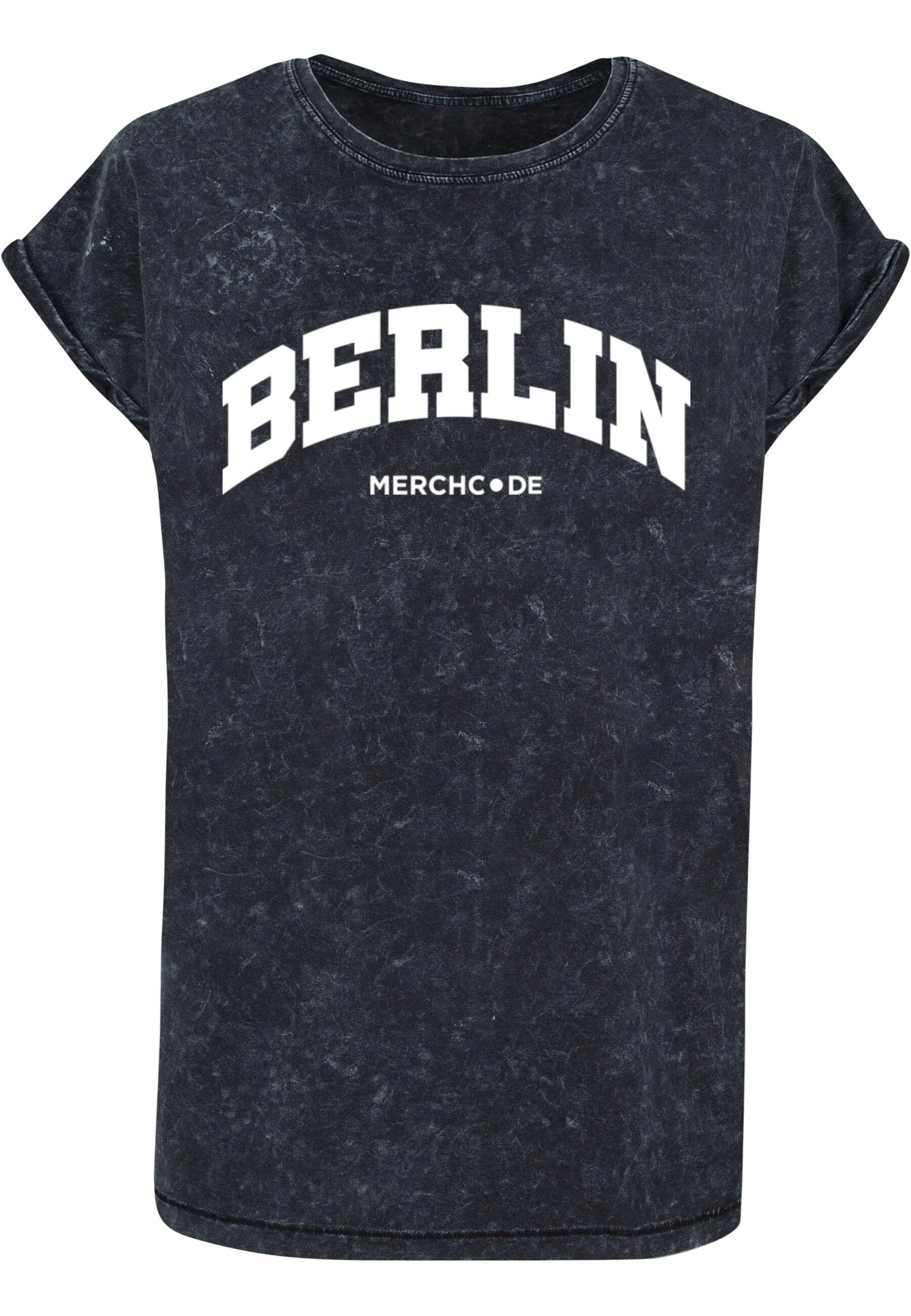 Merchcode T-Shirt "Merchcode Damen Ladies Berlin Wording - Acid Washed T-Sh günstig online kaufen