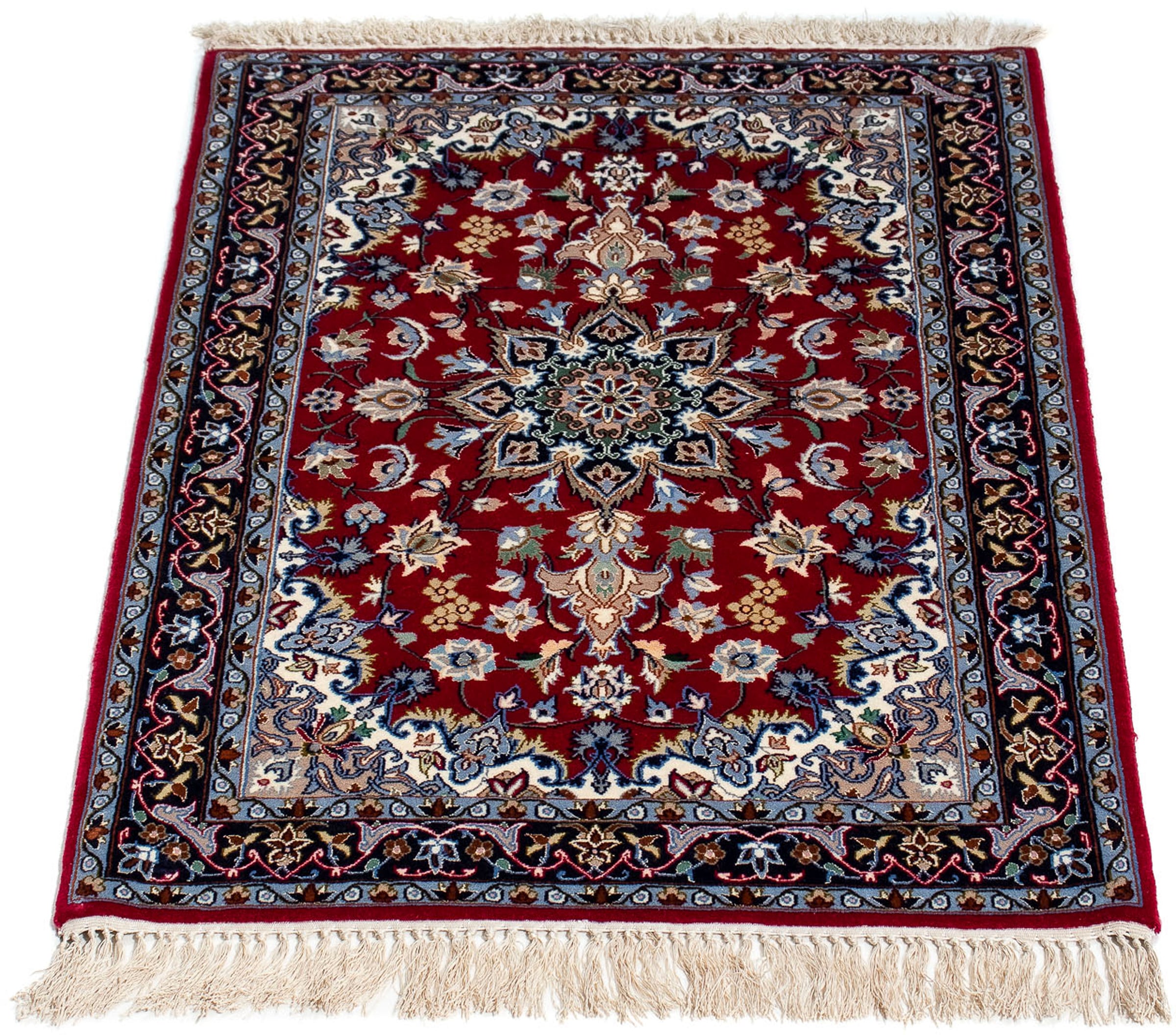 morgenland Orientteppich "Perser - Isfahan - Premium - 100 x 70 cm - dunkelrot", rechteckig, 6 mm Höhe, Wohnzimmer, Hand