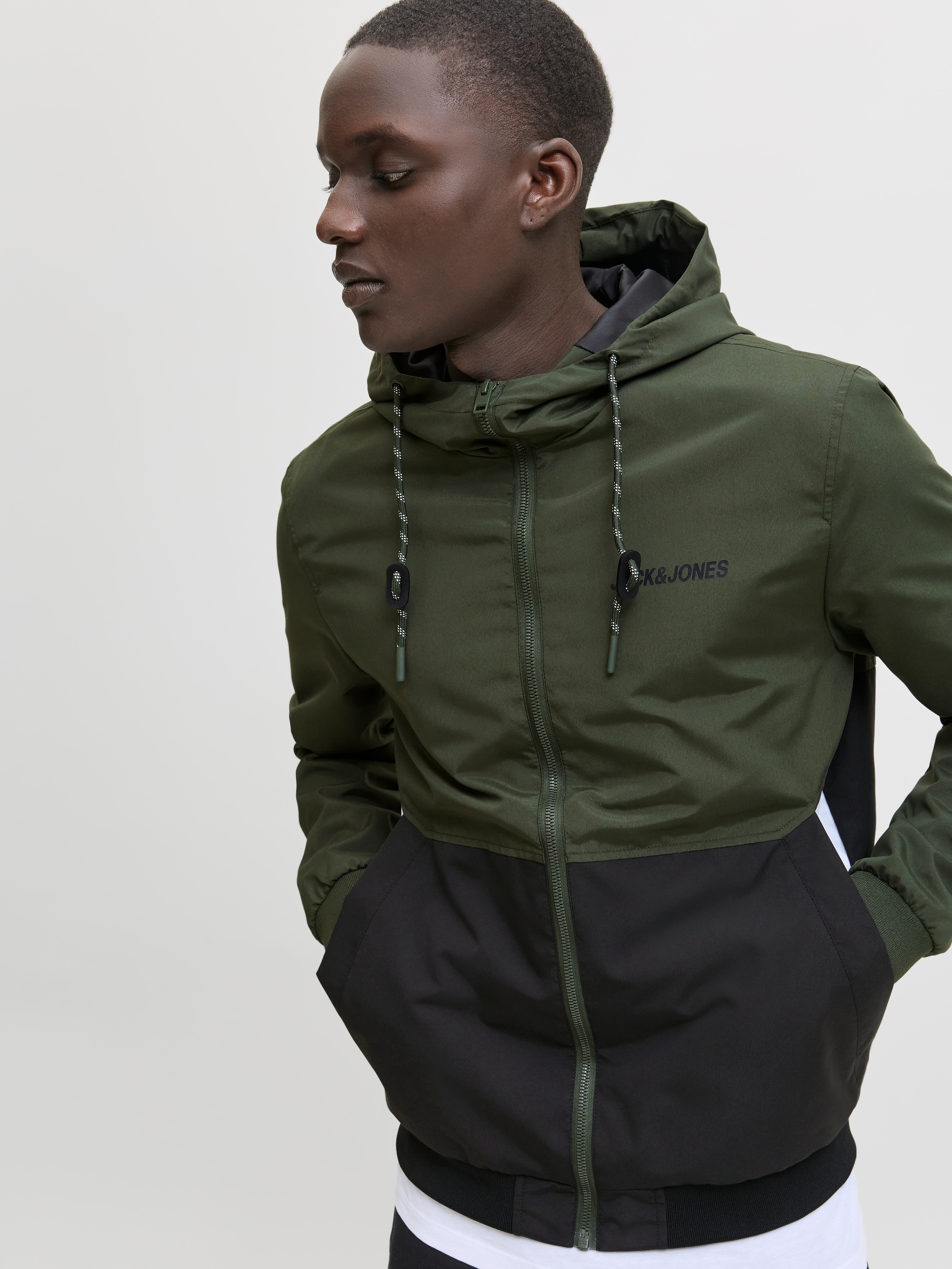 Jack & Jones Blouson "JJERUSH HOOD BOMBER NOOS", mit Kapuze, mit Logo Schri günstig online kaufen