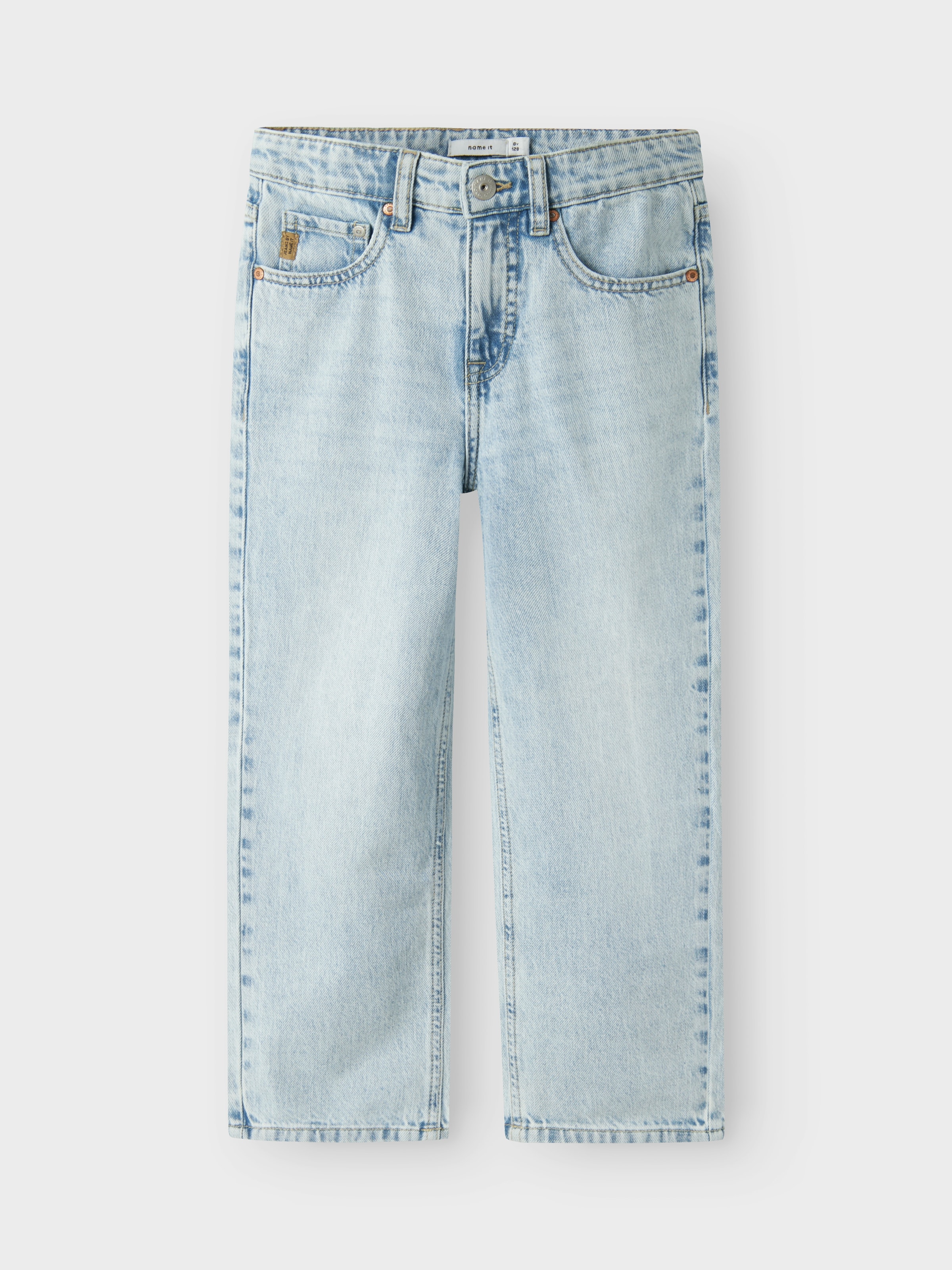 Name It Straight-Jeans »NKFROSE für Mädchen mit High Waist und weitem Bein«, unifarben, casual, loose fit, Baumwollmischung, Denim