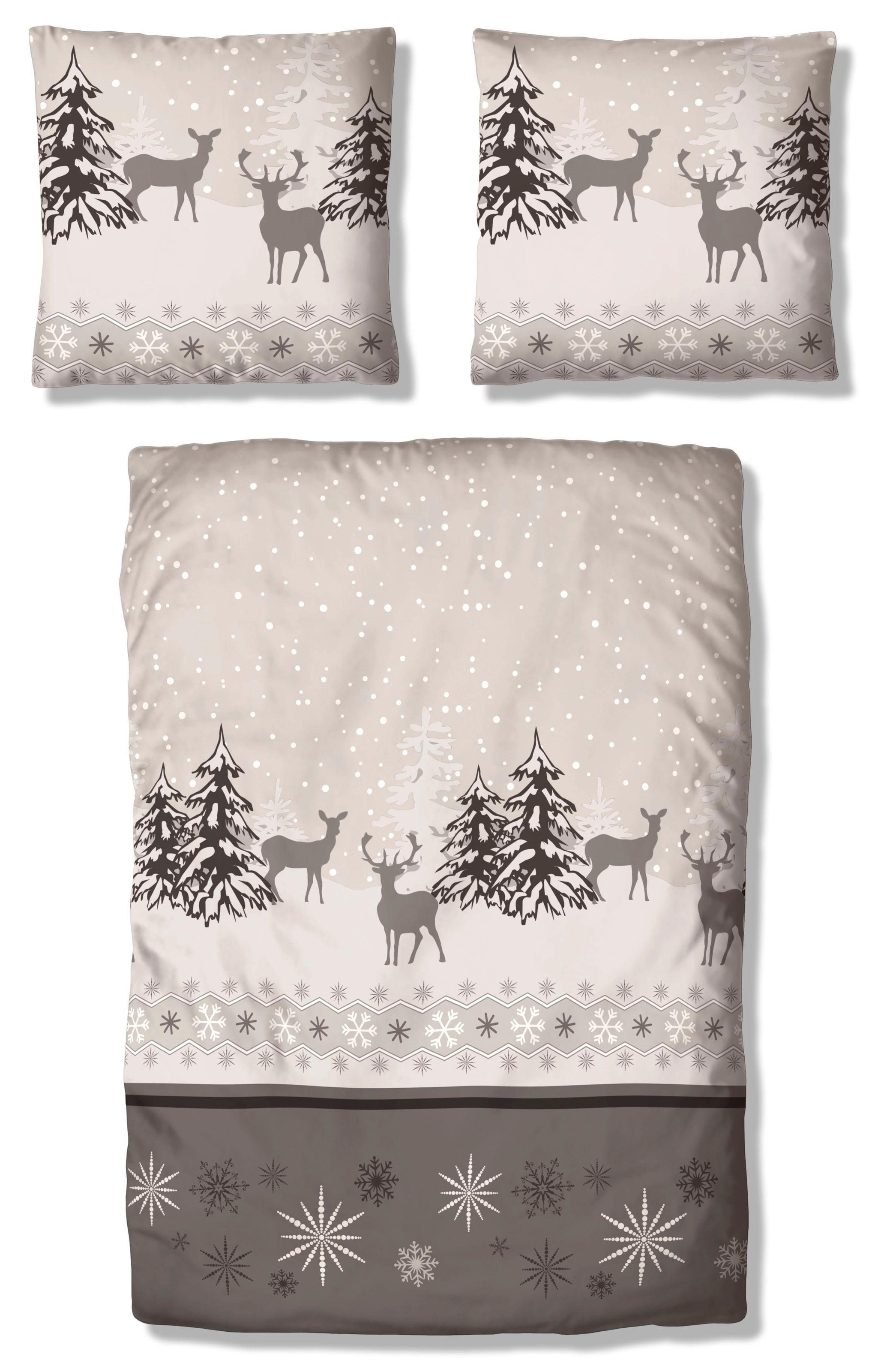 my home Bettwäsche "Venua in Gr. 135x200 oder 155x220 cm" 2 Stk. tlg. Winte günstig online kaufen