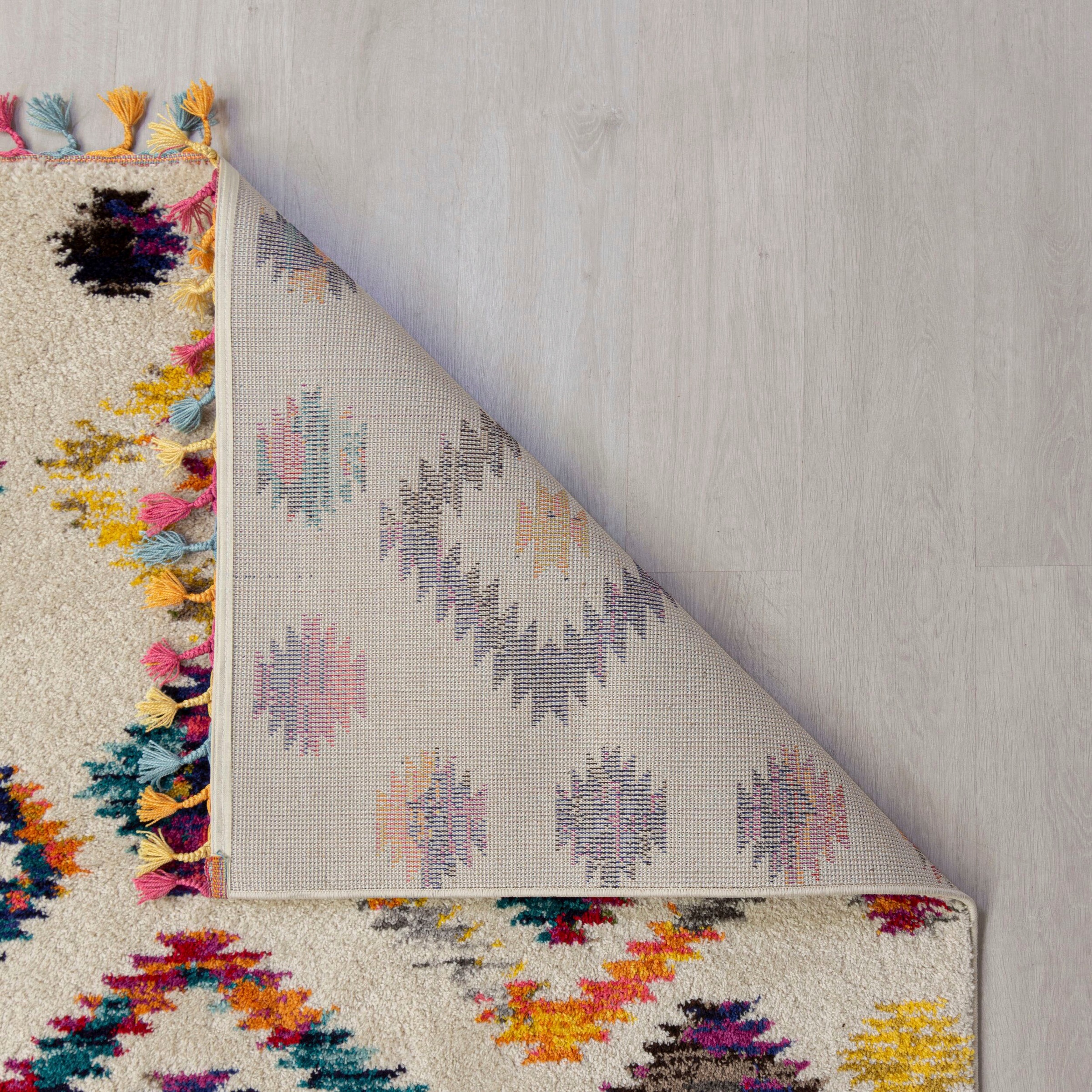 Hochflor-Teppich FLAIR RUGS "Bohemia", bunt, B:120cm H:20mm L:170cm, Kunstfaser, Teppiche, in farbenfroher Shaggy Berber-Optik 2