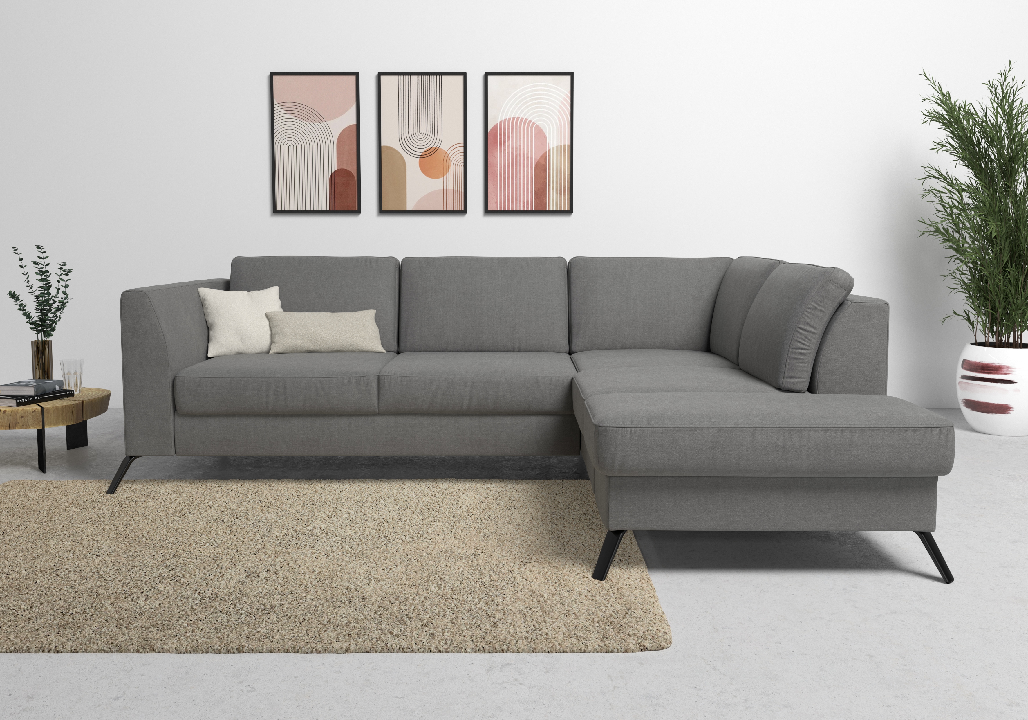 sit&more Ecksofa "Olsen L-Form" inklusive Sitztiefenverstellung, optional Schlaffunktion, 15cm hoch