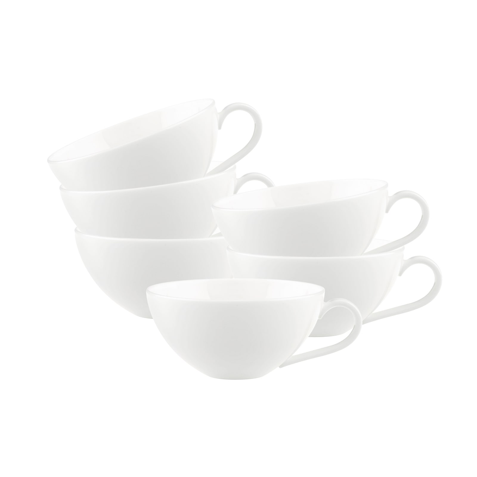 Villeroy & Boch Tasse "Teetassen Anmut 140 ml 6er Set weiß" Spülmaschinenfest, Mikrowellensicher