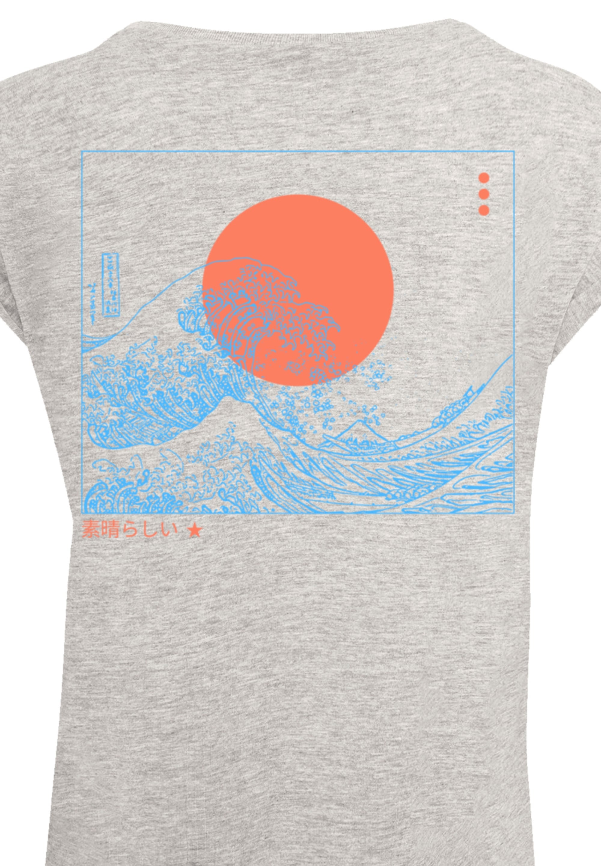 F4NT4STIC T-Shirt »PLUS SIZE Kanagawa Welle«, Print
