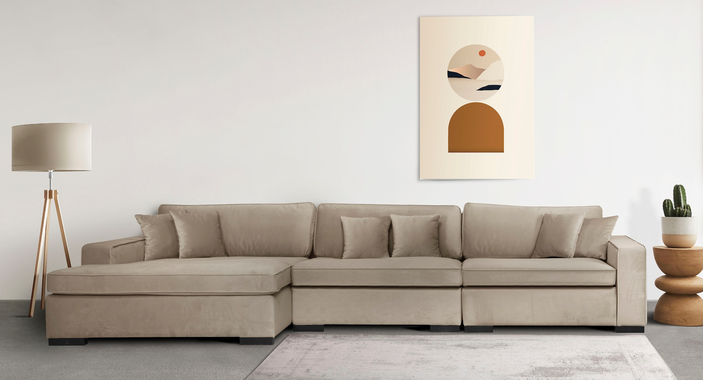 Home affaire Sofa-Eckelement "Skara XXL L-Form", Lounge-Sofa XXL mit Federk günstig online kaufen