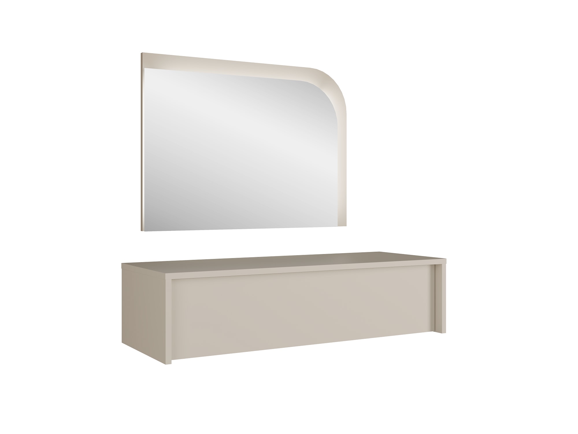 OTTO home Schminktisch »NANCY wandhängender Frisiertisch mit Spiegel, Beleuchtung, cashmere« Kosmetiktisch mit Schublade, LED, Soft-Close, B/T/H 93/35/23,2 cm