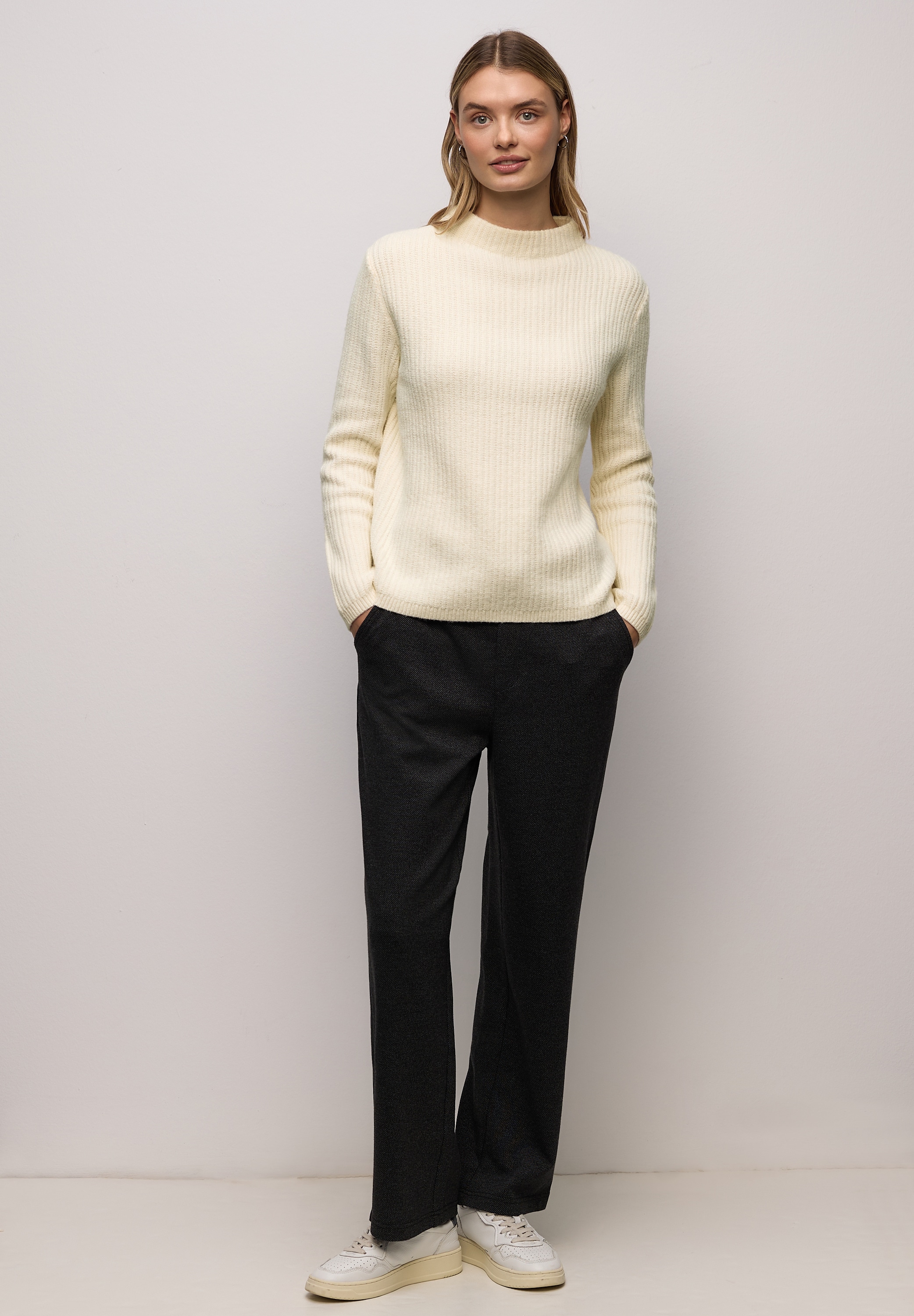 STREET ONE Stehkragenpullover mit Struktur-Optik