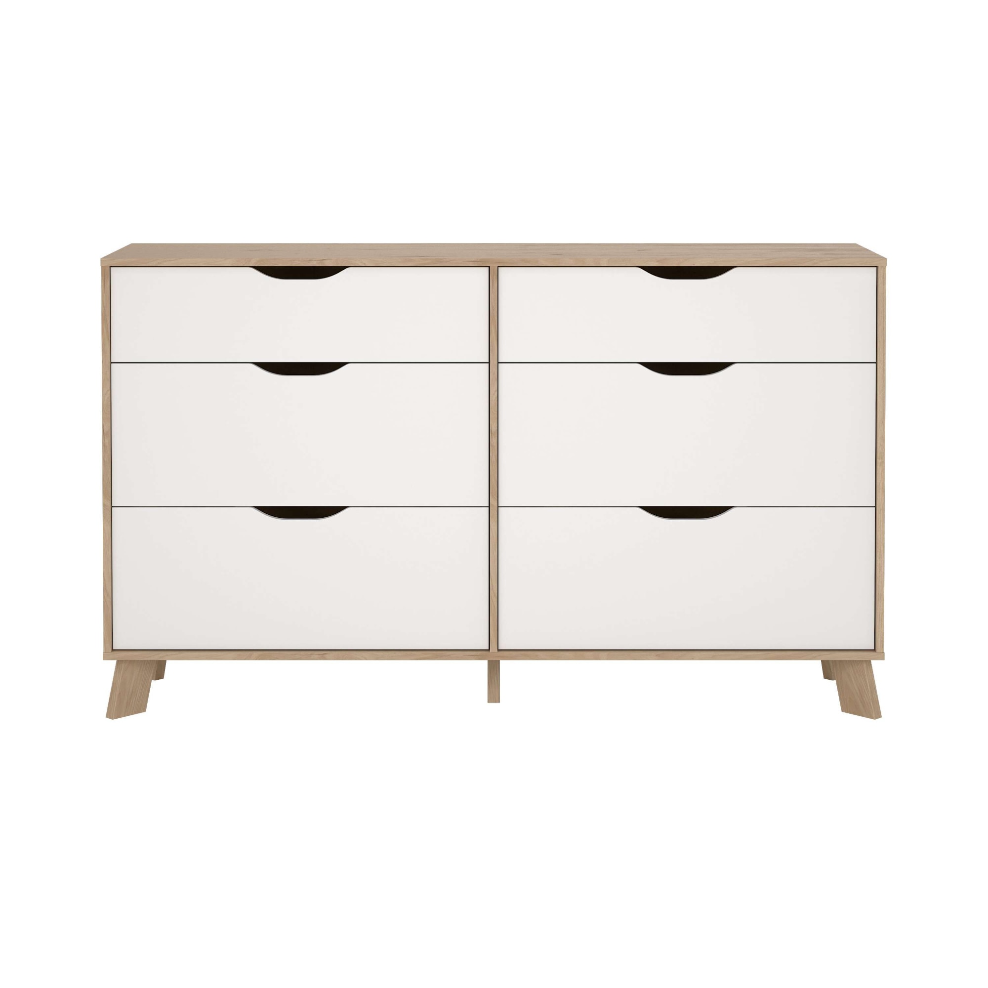 andas Kommode »Ikast, Schubladenschrank, Sideboard, Aufbewahrung, Stauraum«, 6 Schubladen, Eingriffsmulden, Breite 156 cm