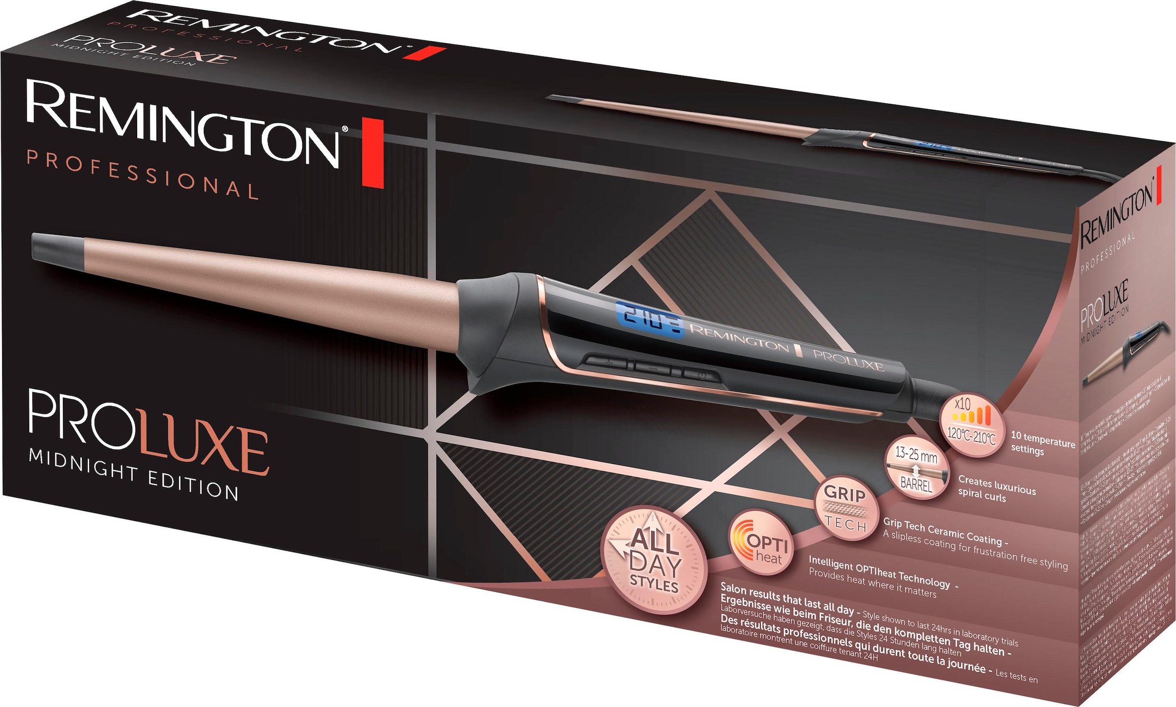 Remington Edition«, Styling Rechnung Midnight für Keramik- langanhaltendes PROluxe per OPTIheat Beschichtung, Technologie Lockenstab | BAUR »CI91W1B