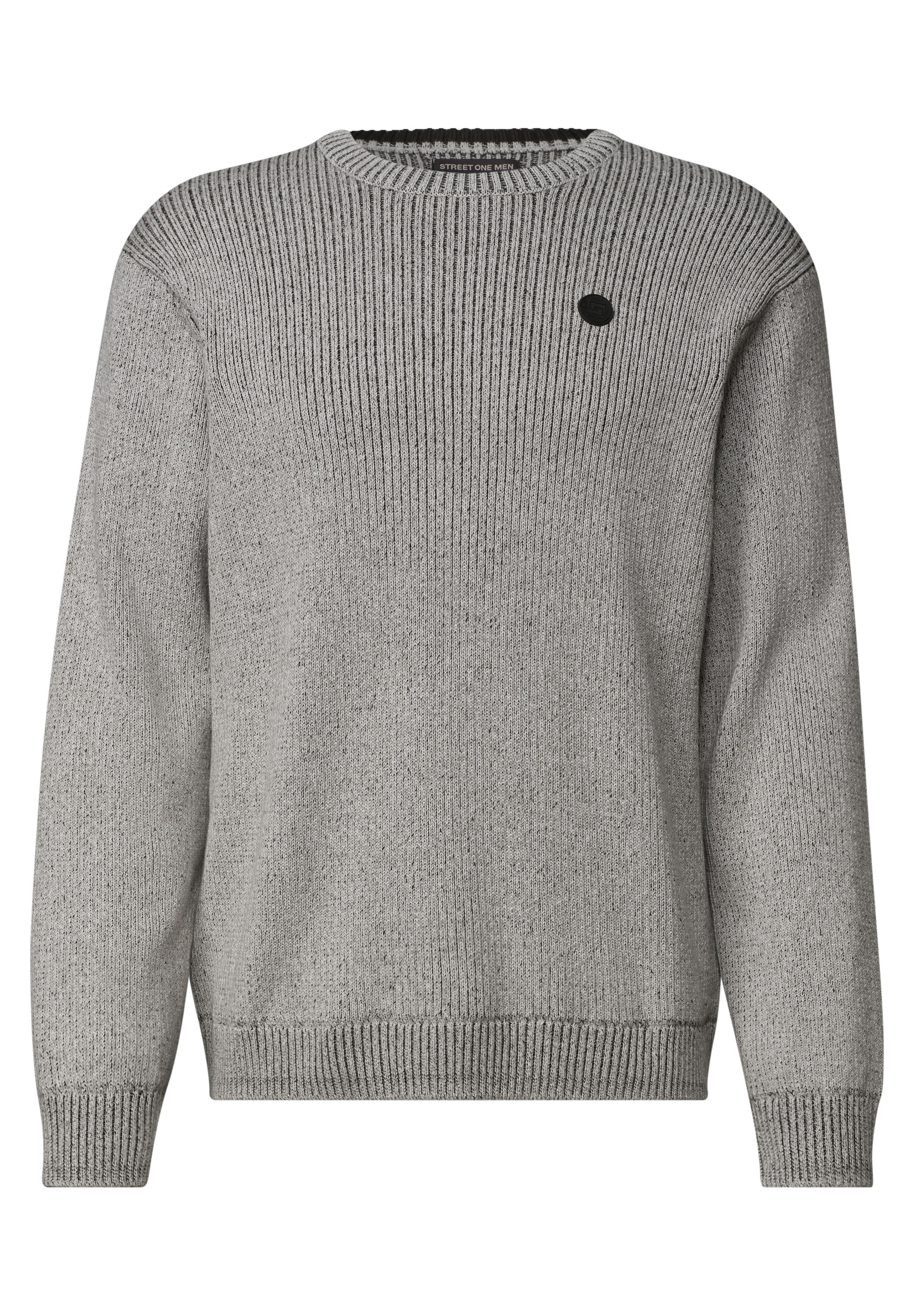 STREET ONE MEN Rundhalspullover aus reiner Baumwolle