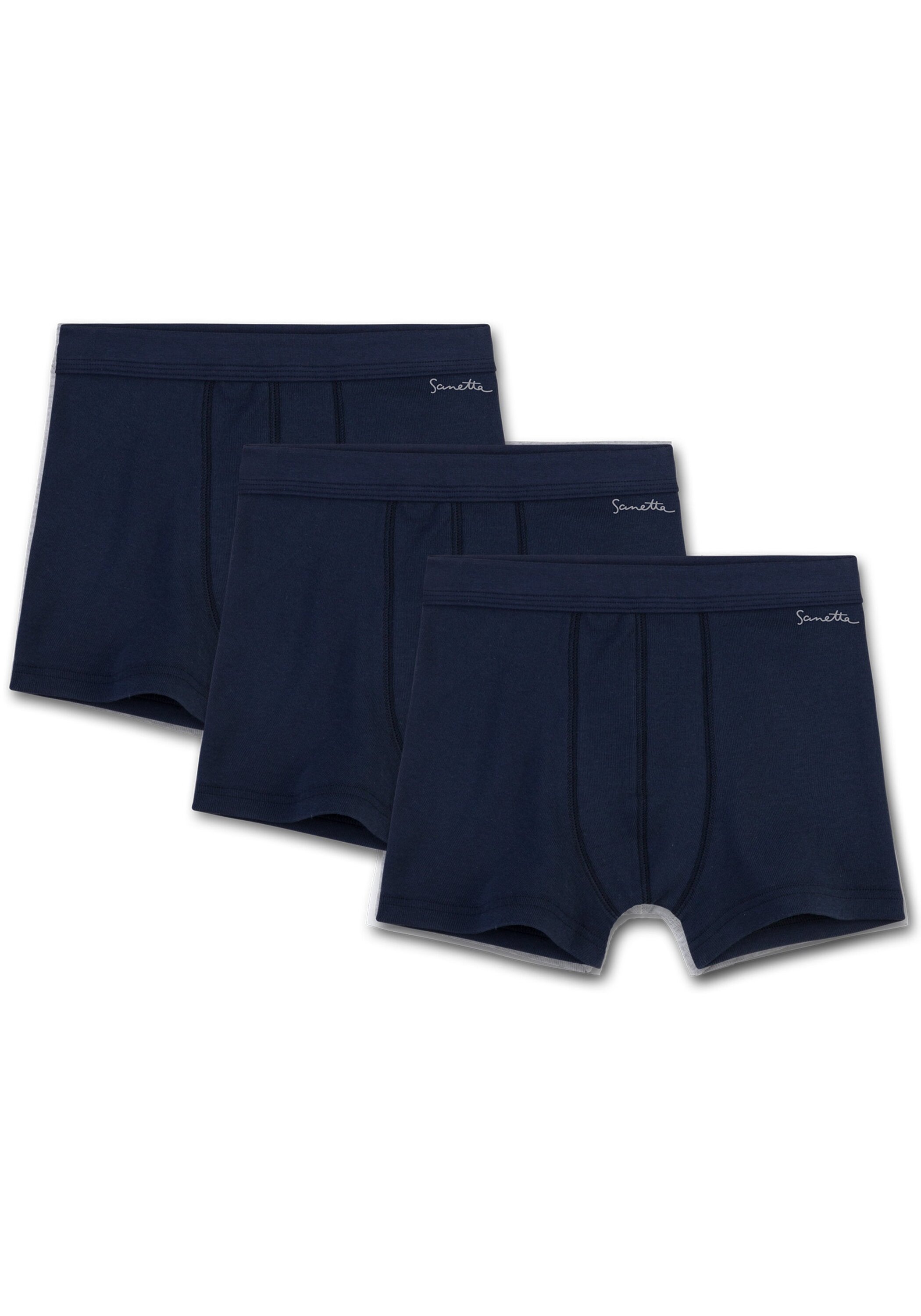 SANETTA Jungen Boxershorts "Boxershort 3er Pack", Gr. 152, blau, Obermaterial: 100% Baumwolle CO(Bio)., Unterhosen
