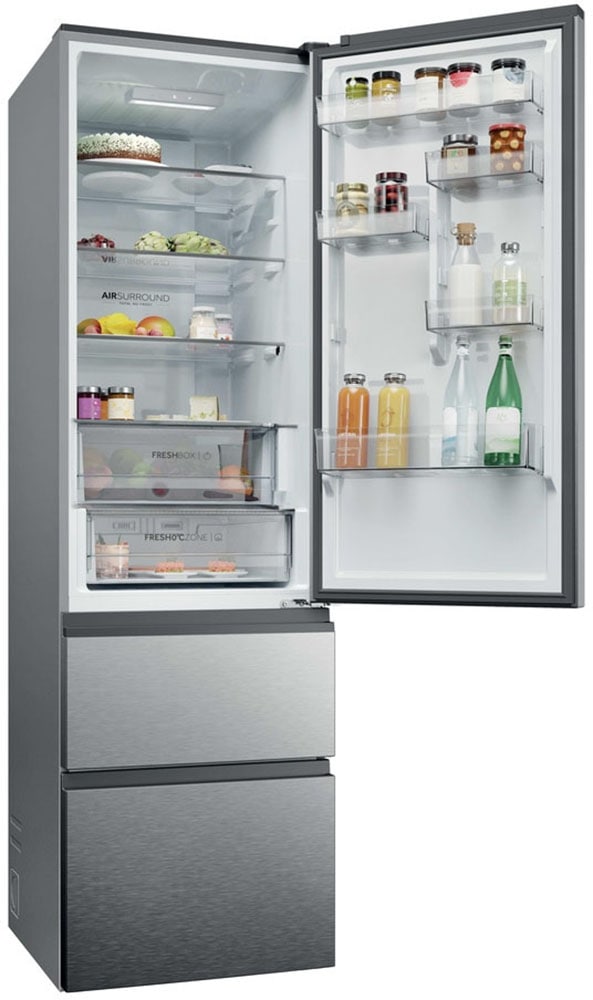 Haier Kühl-/Gefrierkombination »HTR3620CNMP« 205 cm hoch 59,5 cm breit Easy Access-Gefrierschubladen: Alles schnell gefunden