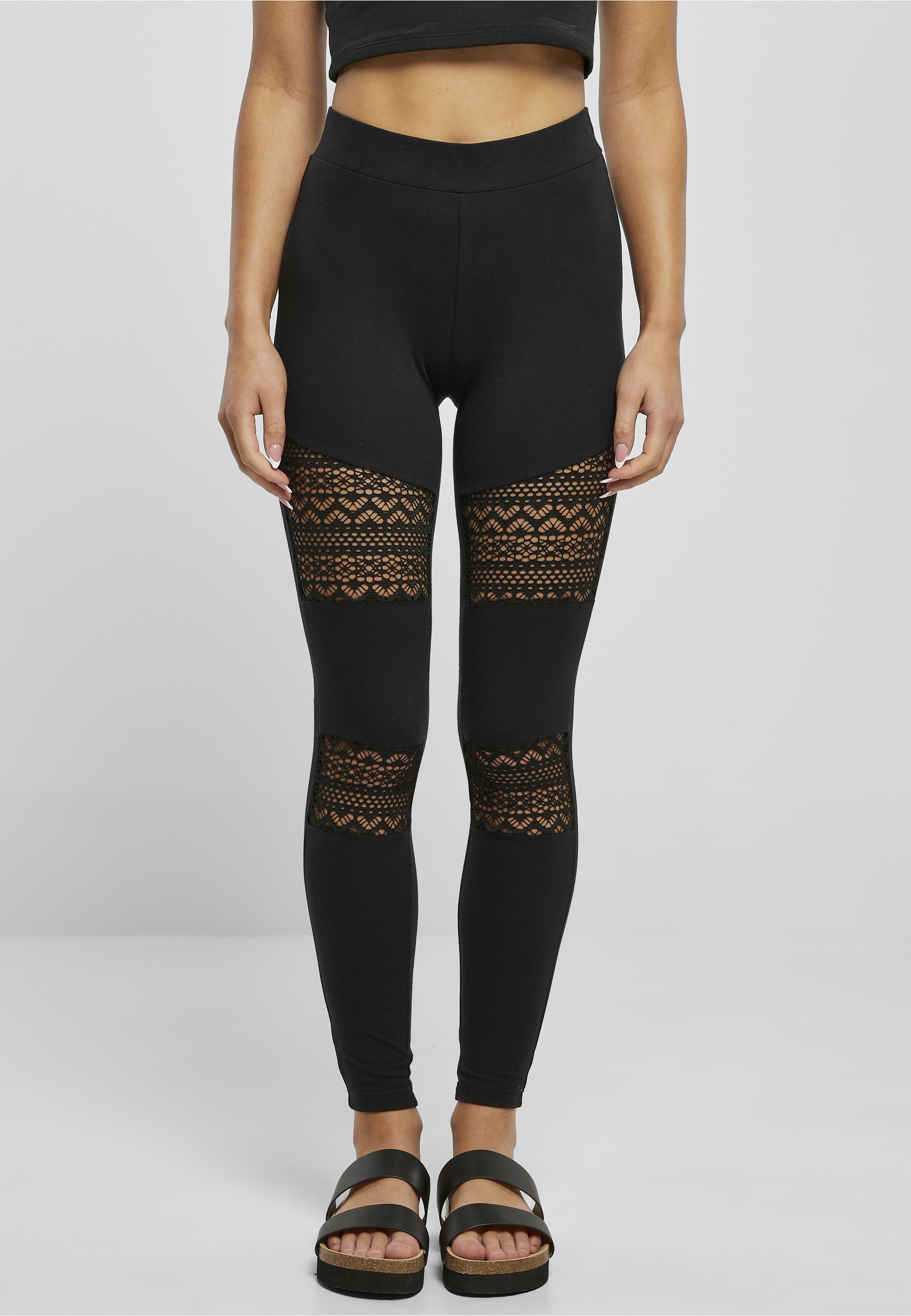 URBAN CLASSICS Leggings »Urban Classics Damen Ladies Crochet Lace Inset Leggings«