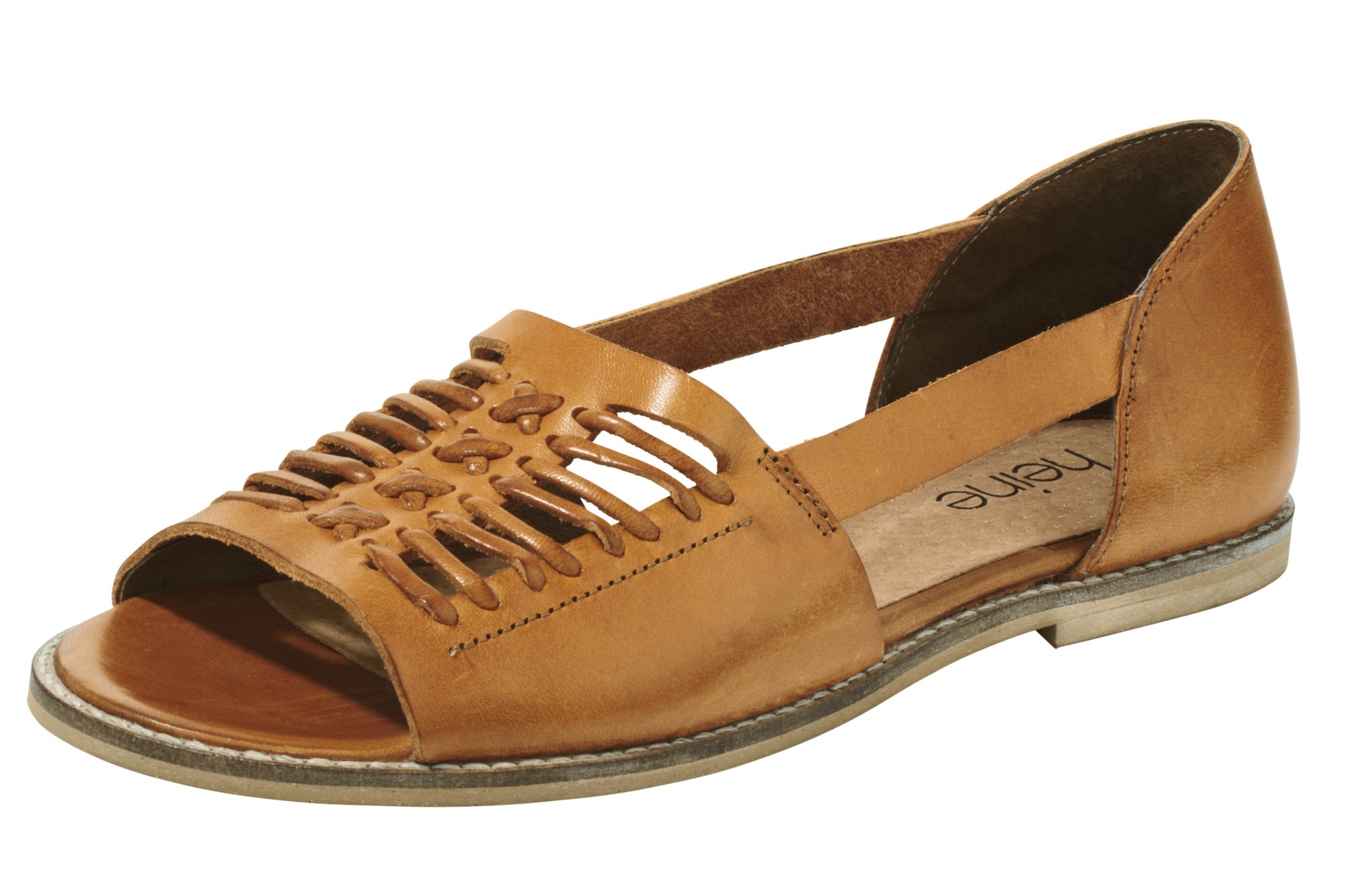 Ballerina mit feinen Riemchen auf dem Blatt