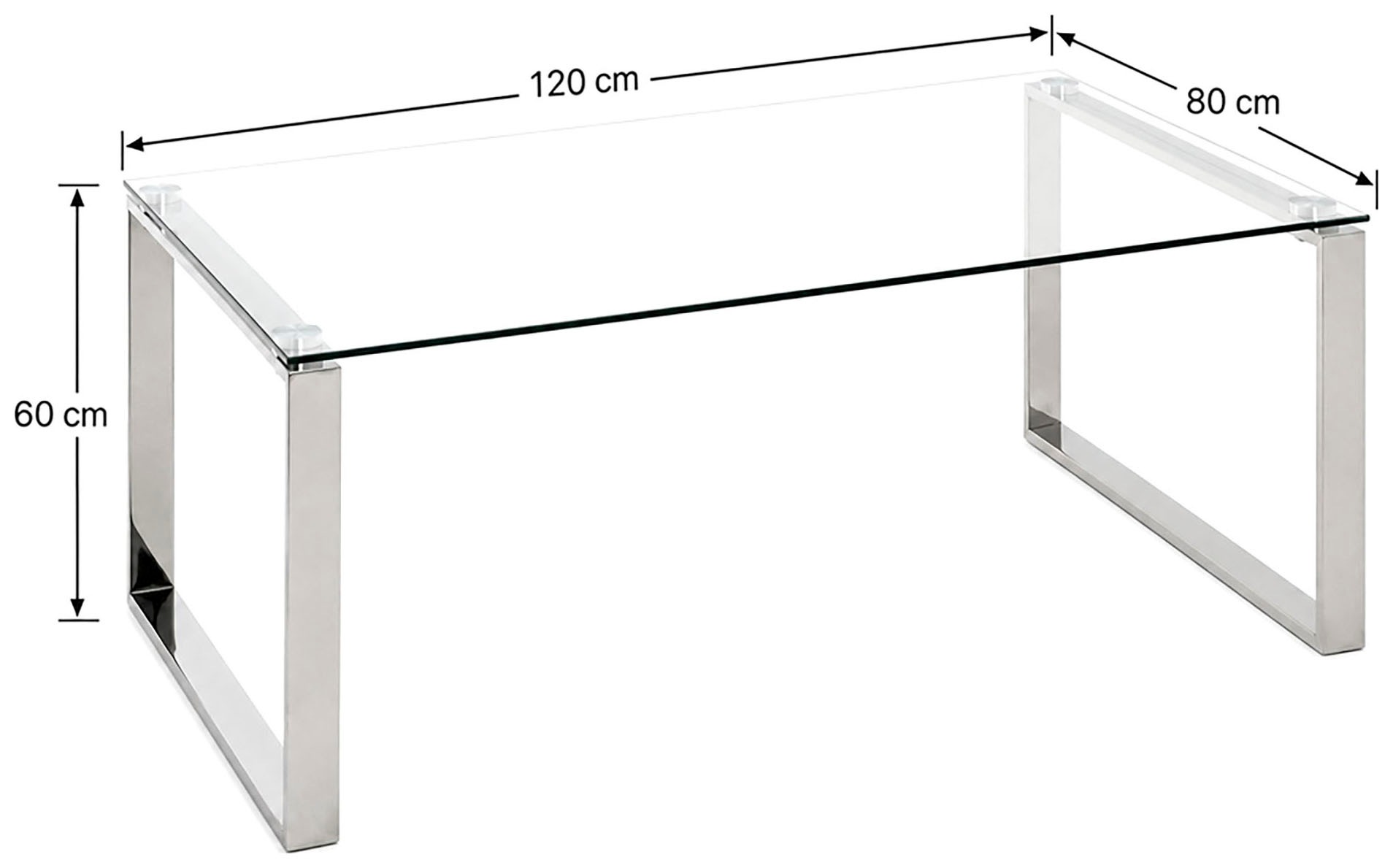HAKU Couchtisch »Sofatisch, Wohnzimmertisch« 1 Stk. tlg. rechteckig - aus Metall Silber B/T/H 120/60/40 cm