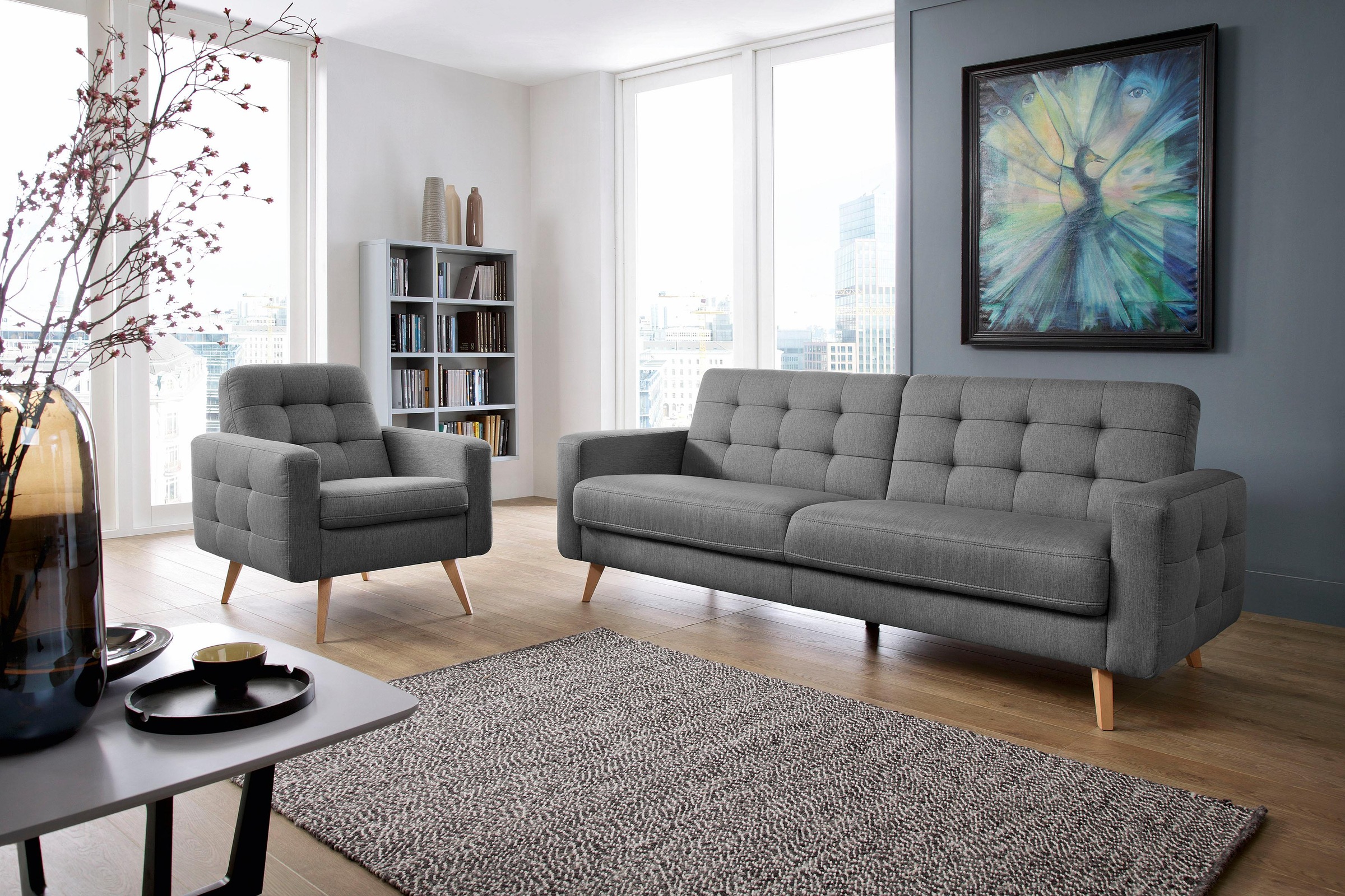 exxpo - sofa fashion 3-Sitzer "Nappa, kompakt und komfortabel, bequem, zeit günstig online kaufen