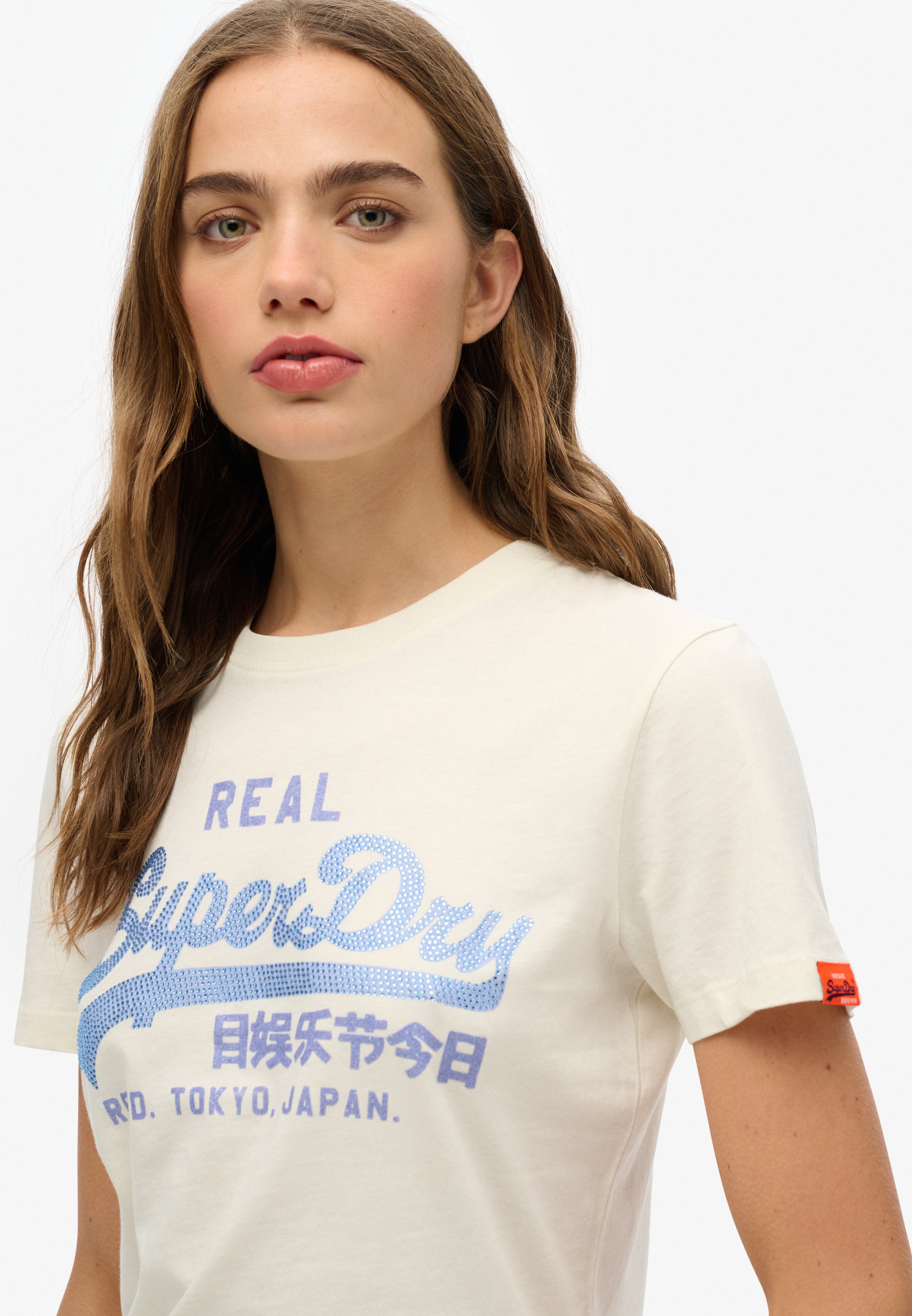 Superdry Kurzarmshirt »VL RHINESTONE SLIM TEE«