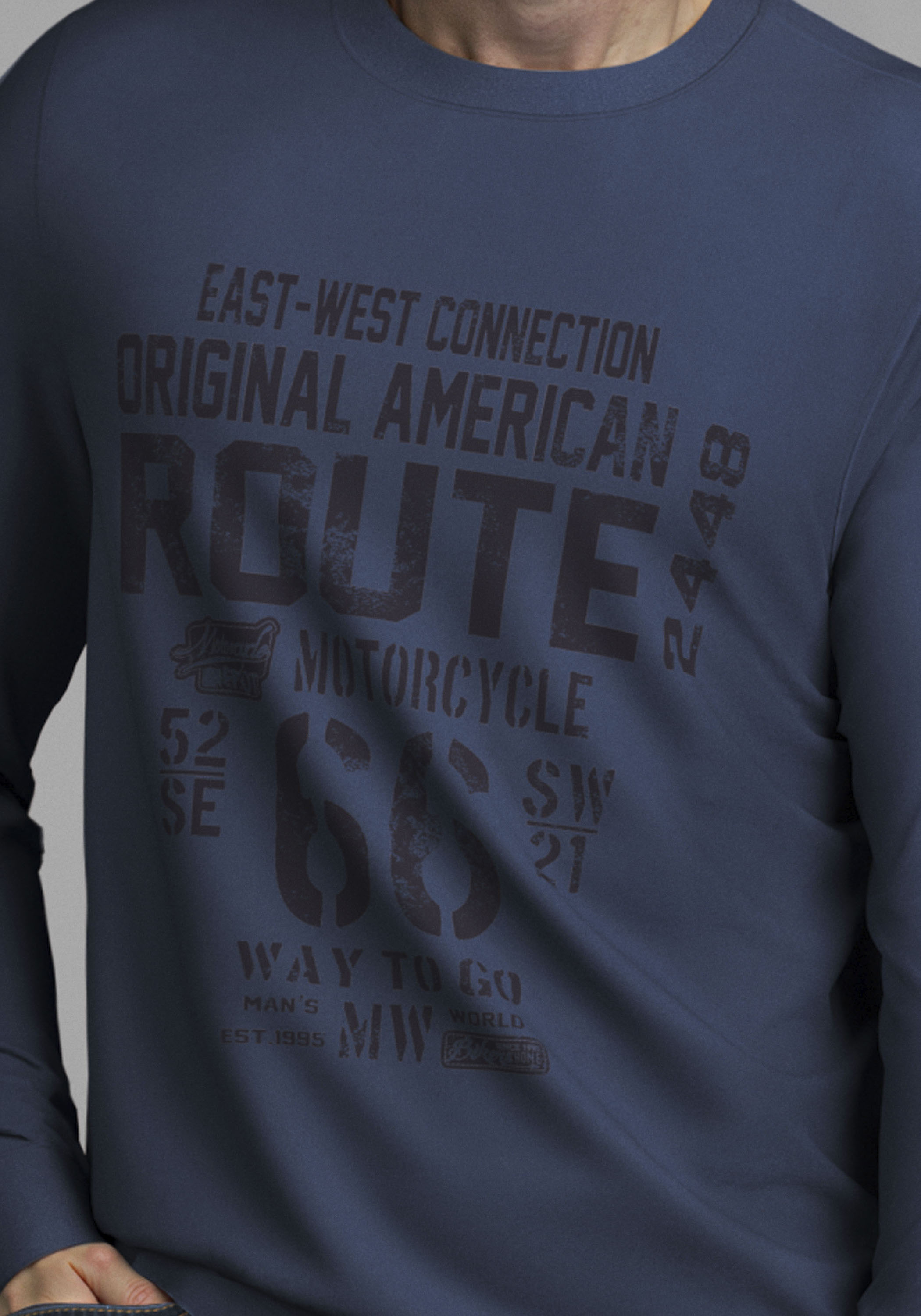 Thumbnail - Mans World Rundhalsshirt "Neue Kollektion" mit Bündchen