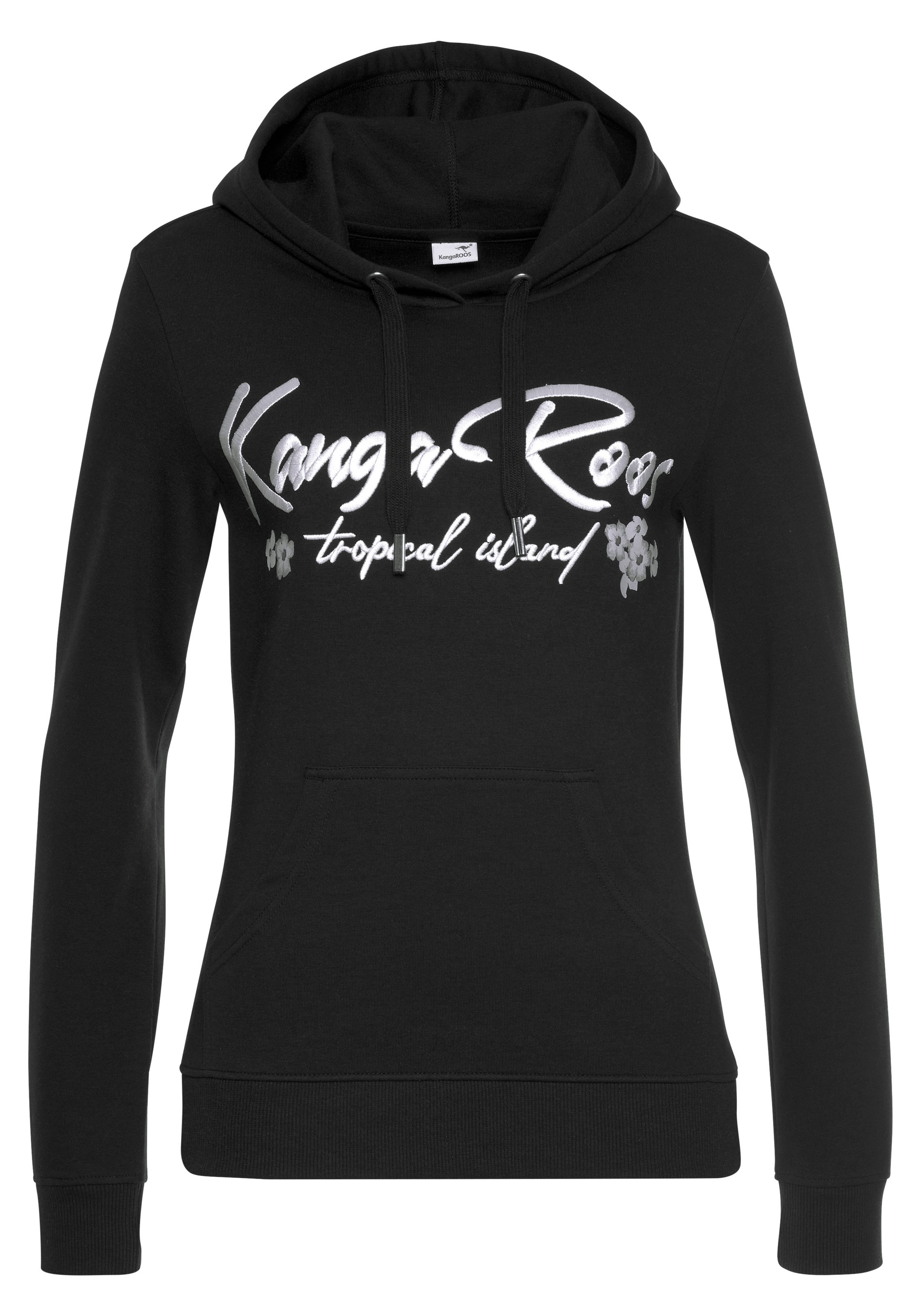 KangaROOS Kapuzensweatshirt Mit Stickerei und Blumendruck, Loungeanzug, Hoo günstig online kaufen