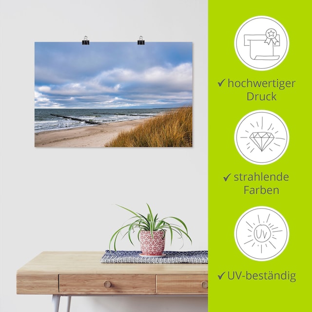 Artland Wandbild »Buhnen an der Küste der Ostsee III«, Strandbilder, (1 St.),  als Alubild, Leinwandbild, Wandaufkleber oder Poster in versch. Größen  bestellen | BAUR