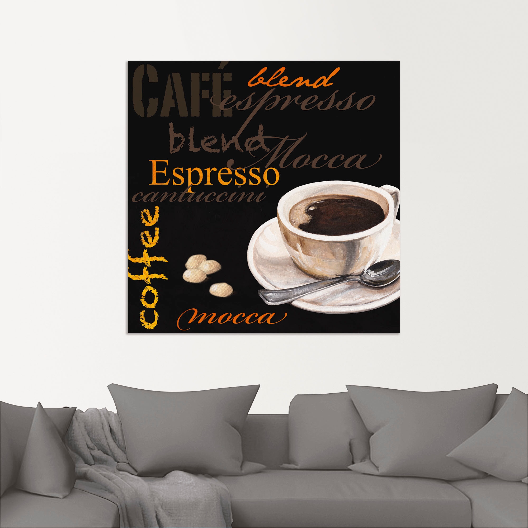 Artland Wandbild »Espresso - Kaffee«, Kaffee Bilder, (1 St.), als Alubild,  Leinwandbild, Wandaufkleber oder Poster in versch. Größen bestellen | BAUR