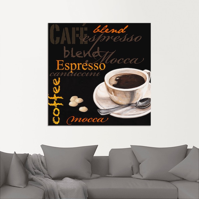versch. | Wandaufkleber Alubild, als (1 Wandbild bestellen St.), in Leinwandbild, Größen »Espresso Artland Kaffee«, Bilder, BAUR - Kaffee Poster oder