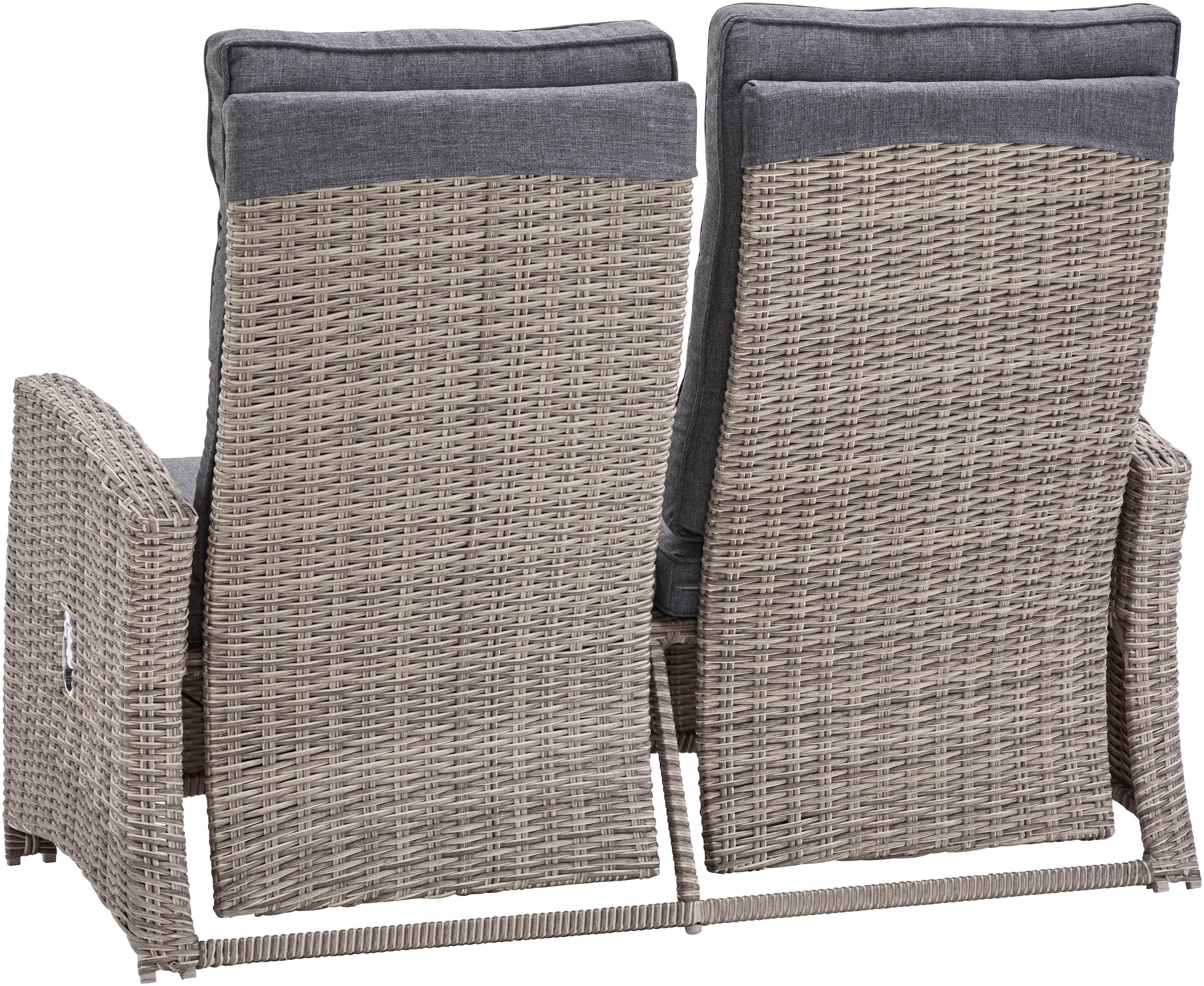 KONIFERA Gartenlounge-Set »Monaco«, (Set, 16 tlg., inkl. Auflagen, Alu, Polyrattan), höhenverstellbarer Tisch 43,5 - 66,5 cm