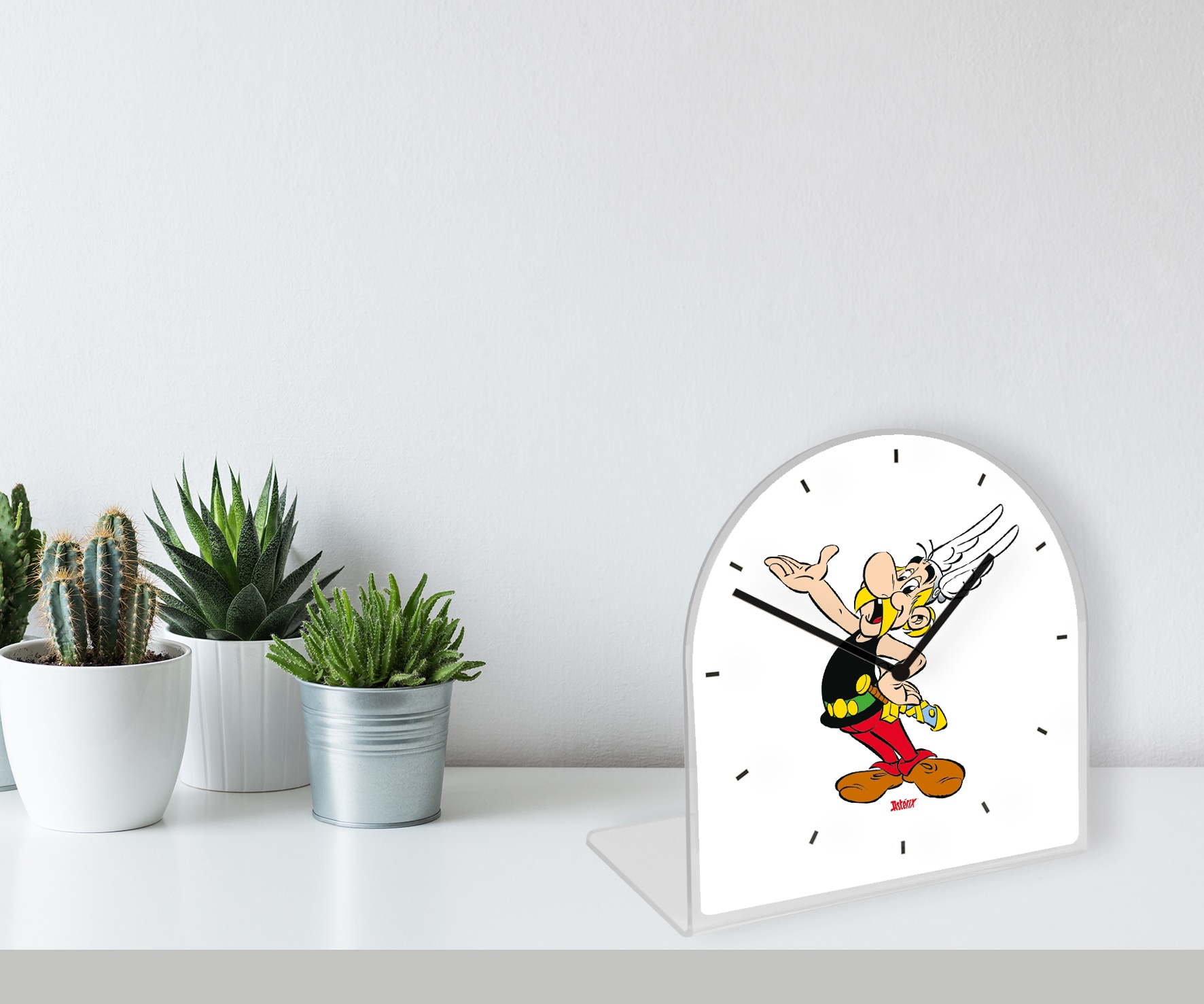 LuckyLinde Tischuhr "Asterix" Tischuhr aus Acrylglas, Uhr, bedruckt, geräus günstig online kaufen