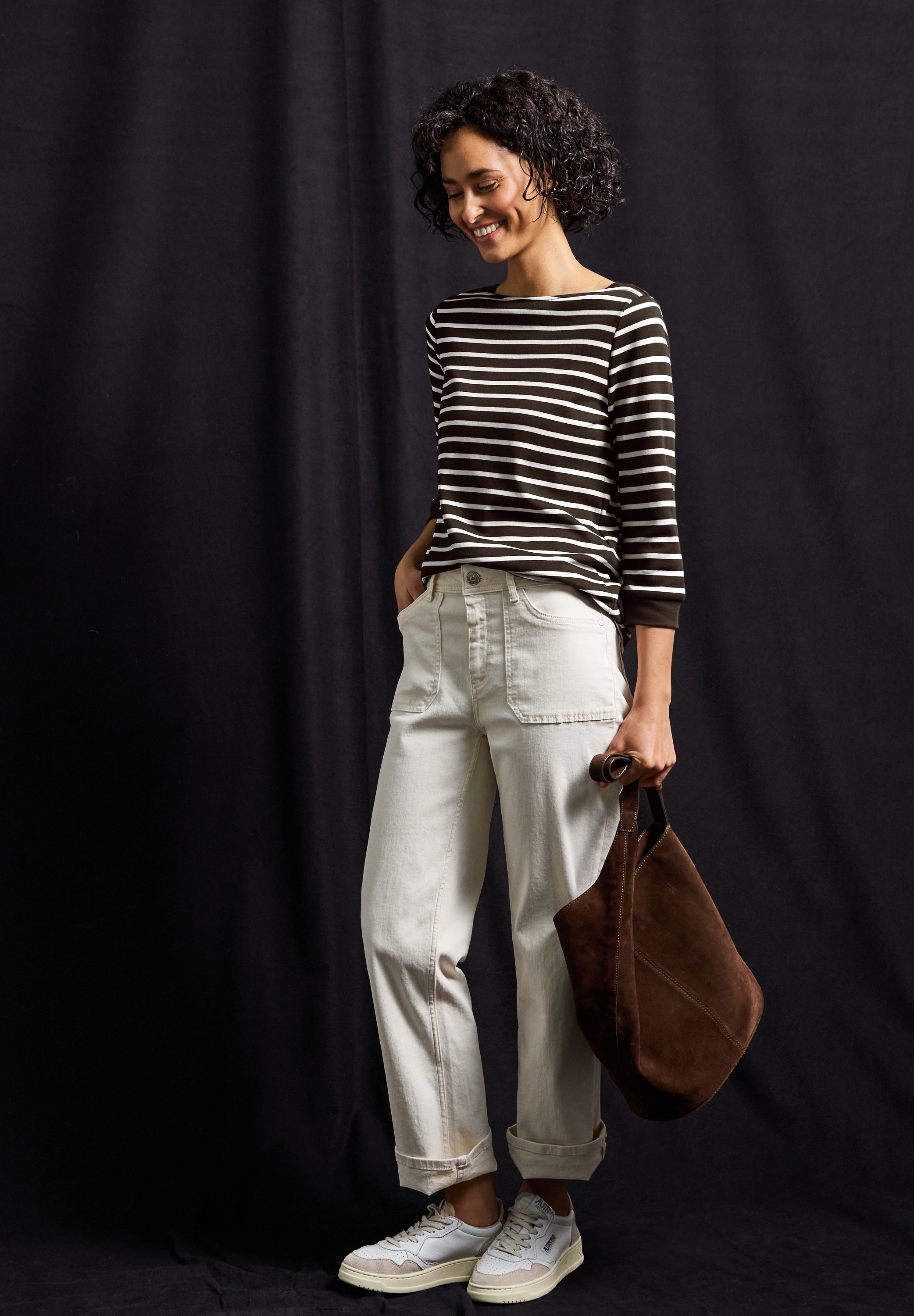 STREET ONE 3/4-Arm-Shirt »LTD QR Basic«, Sommershirt im Ringel-Streifen-Look