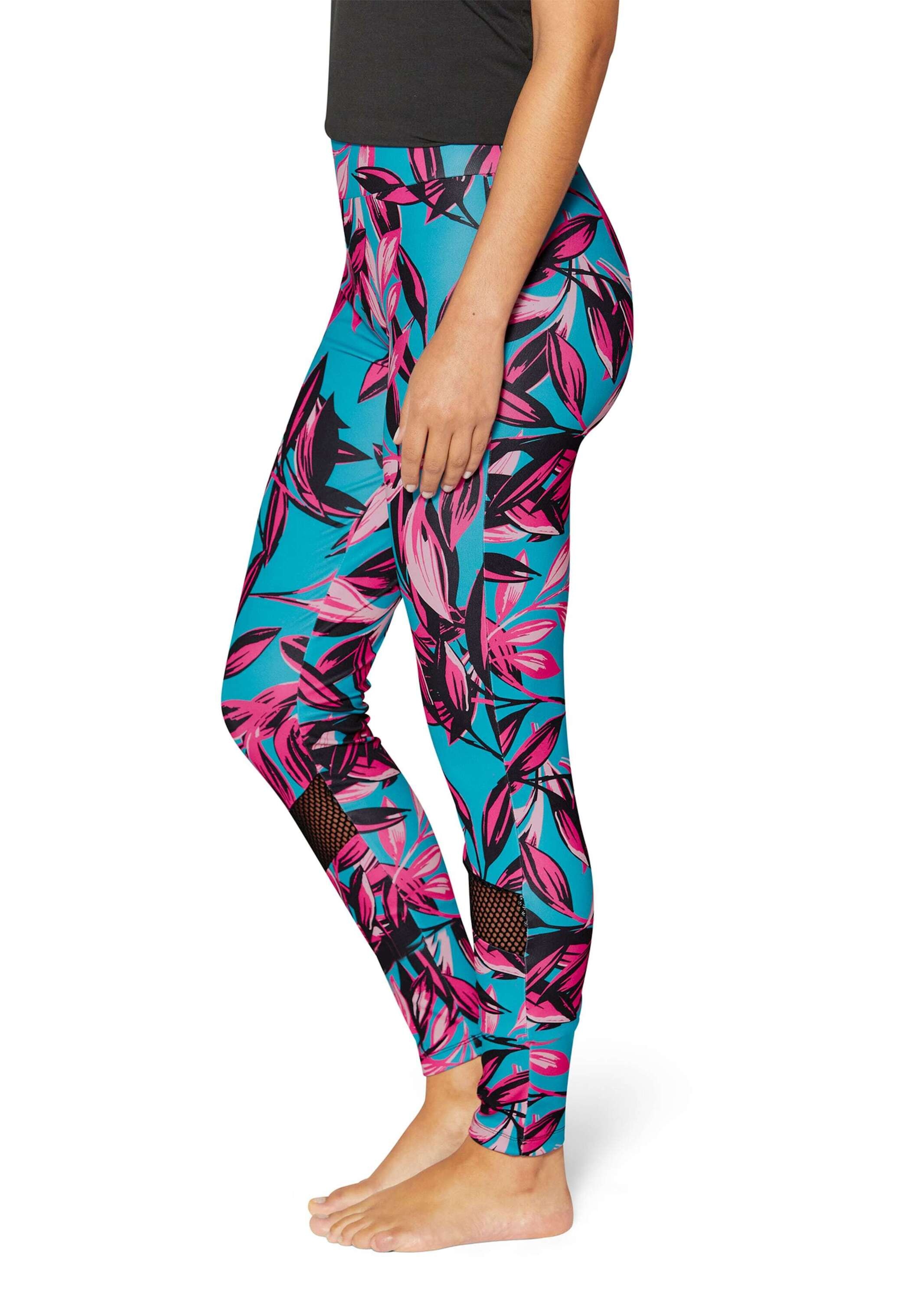 MADELEINE Leggings »Leggings Leggings mit Leo-Print und Mesheinsätzen«