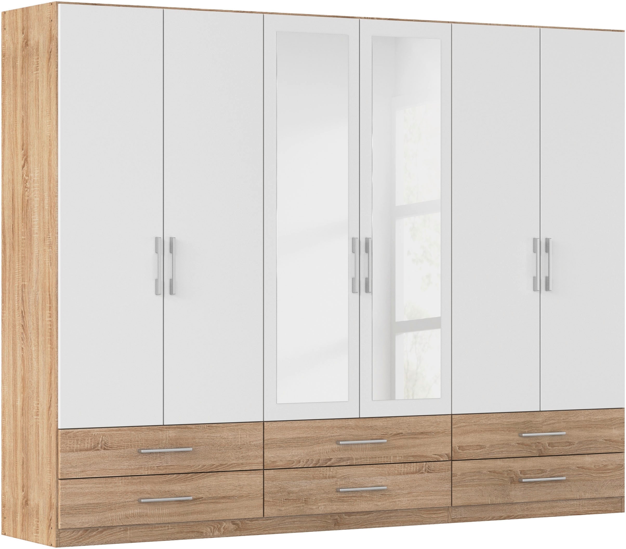 rauch Kleiderschrank "Schrank Garderobenschrank Mehrzweckschrank Schlafzimmer HERSBRUCK" 3 verschiedene Ausstattungen BASIC/CLASSIC/PREMIUM (inkl. SOFT-CLOSE), mit großzügigen Schubladen sowie Spiegeltüren MADE IN GERMANY