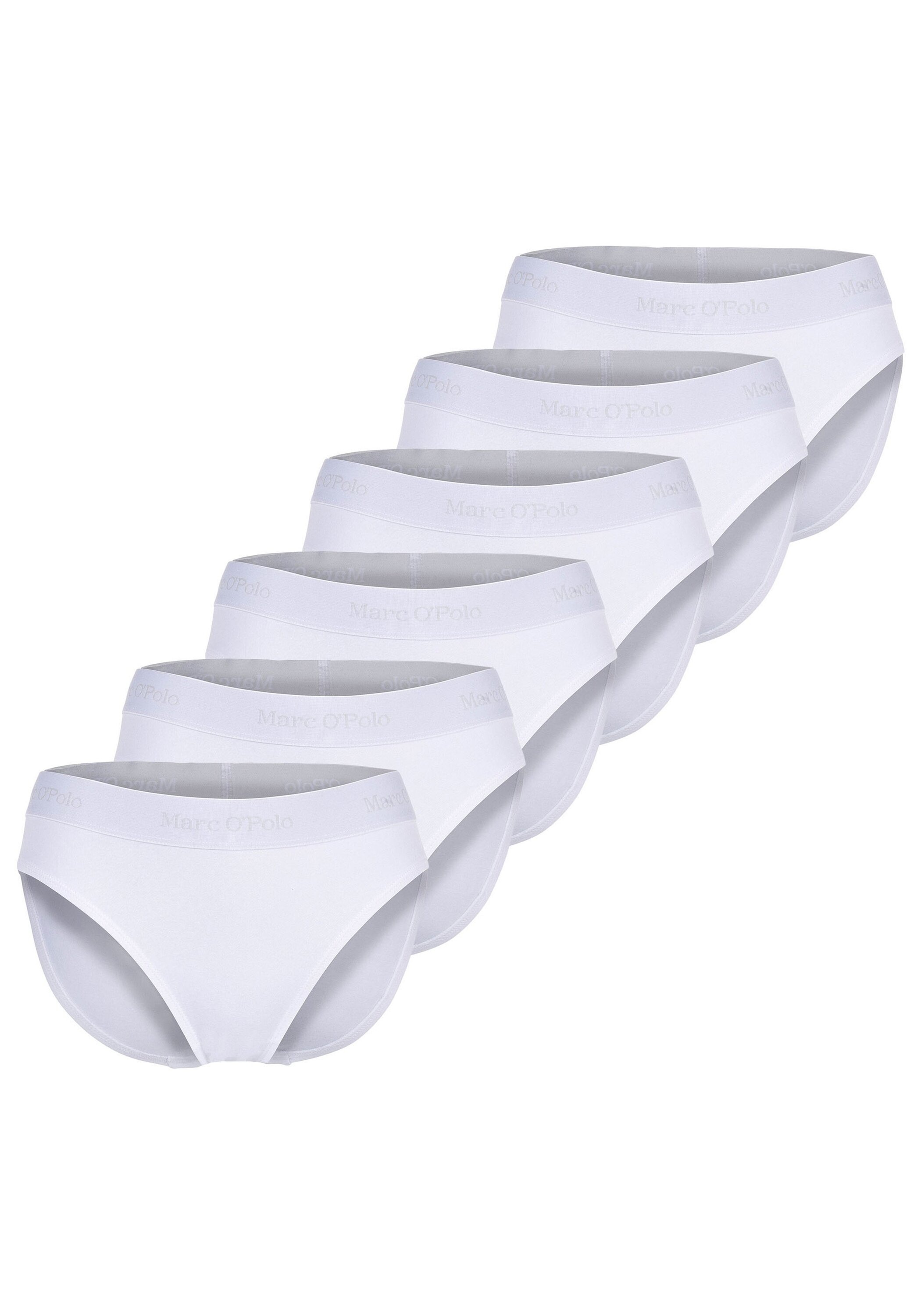 MARC O'POLO Damen Slip "Slip 6er Pack", Gr. M, weiß, Obermaterial: 95% Baumwolle CO(Bio). 5% Elasthan EL., Unterhosen