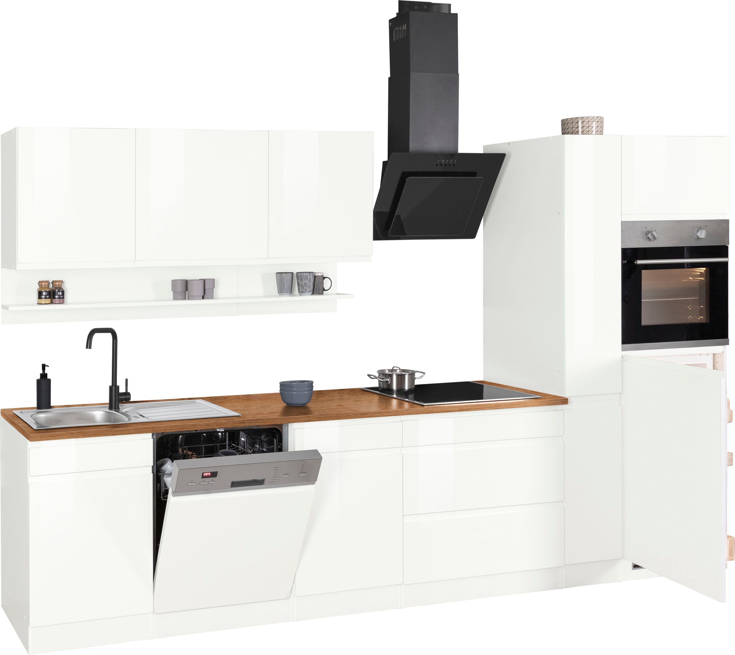 KOCHSTATION Küchenzeile »KS-Virginia«, Breite 330 cm, ohne E-Geräte