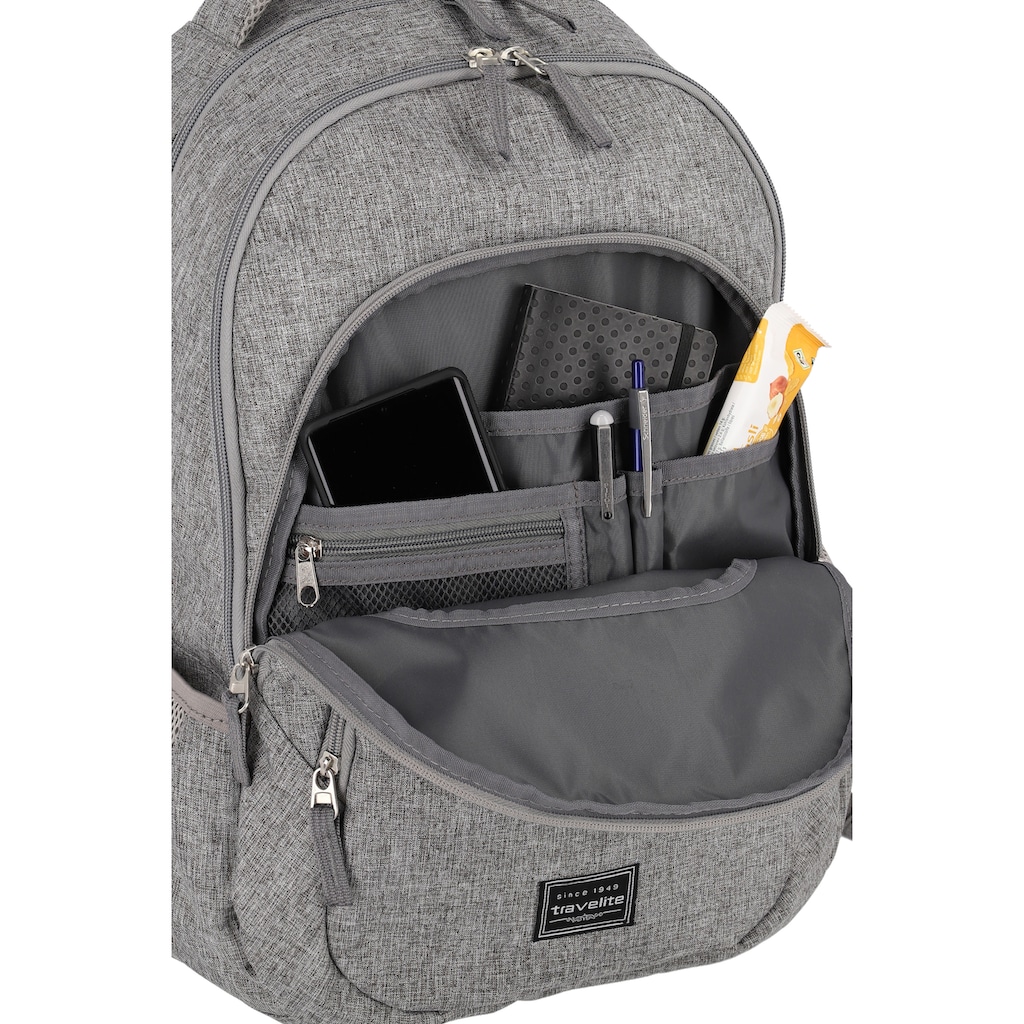 travelite Laptoprucksack »Basics Melange, hellgrau«