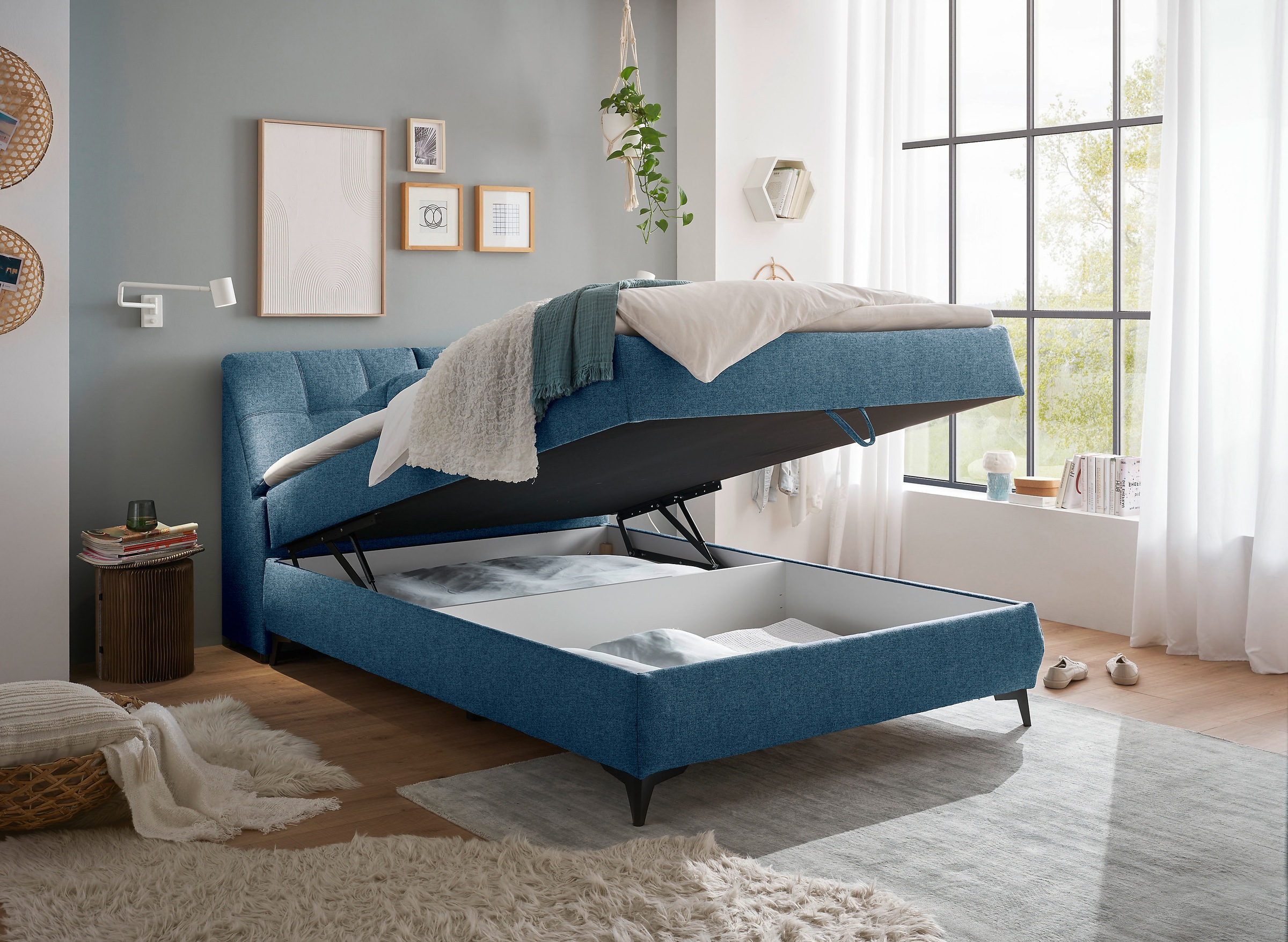 ED EXCITING DESIGN Boxbett »Atlantis«, mit Bettkasten und Stauraum im Kopfteil