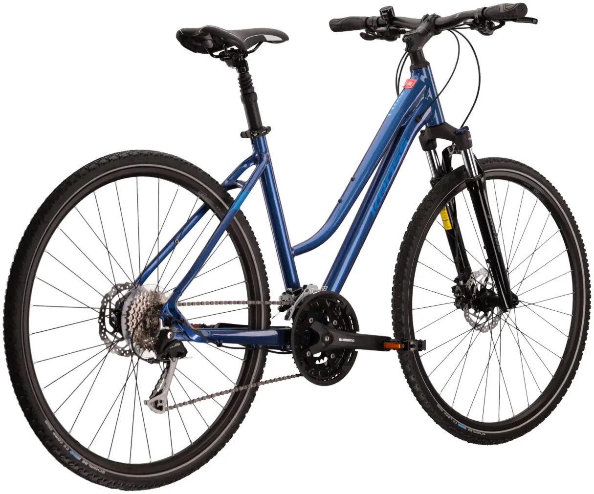 Kross Crossrad »KROSS Crossbike Evado 6.0 28" blau 27 Gänge«, 27 Gang, Shimano, Alivio M3100 Schaltwerk, Kettenschaltung